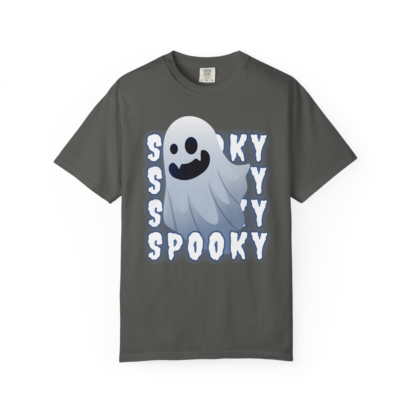 Spooky Stack Tee - Unisex Garment-Dyed T-shirt with Smiling Ghosts