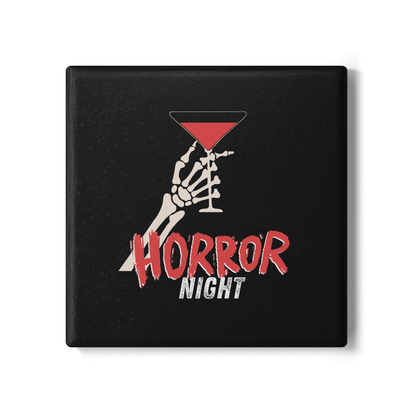 Happy Halloween Ceramic Coaster – Playful Jack-O’-Lantern with Bats