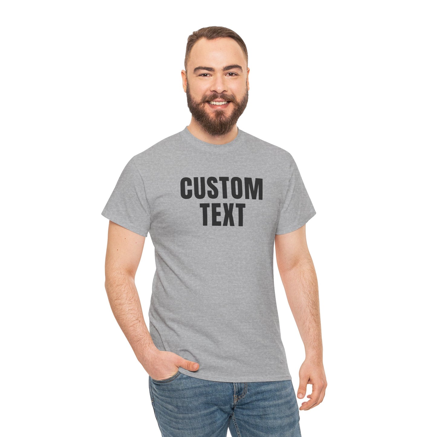 Custom Text T-Shirt – Personalized White Lettering Tee for Men & Women