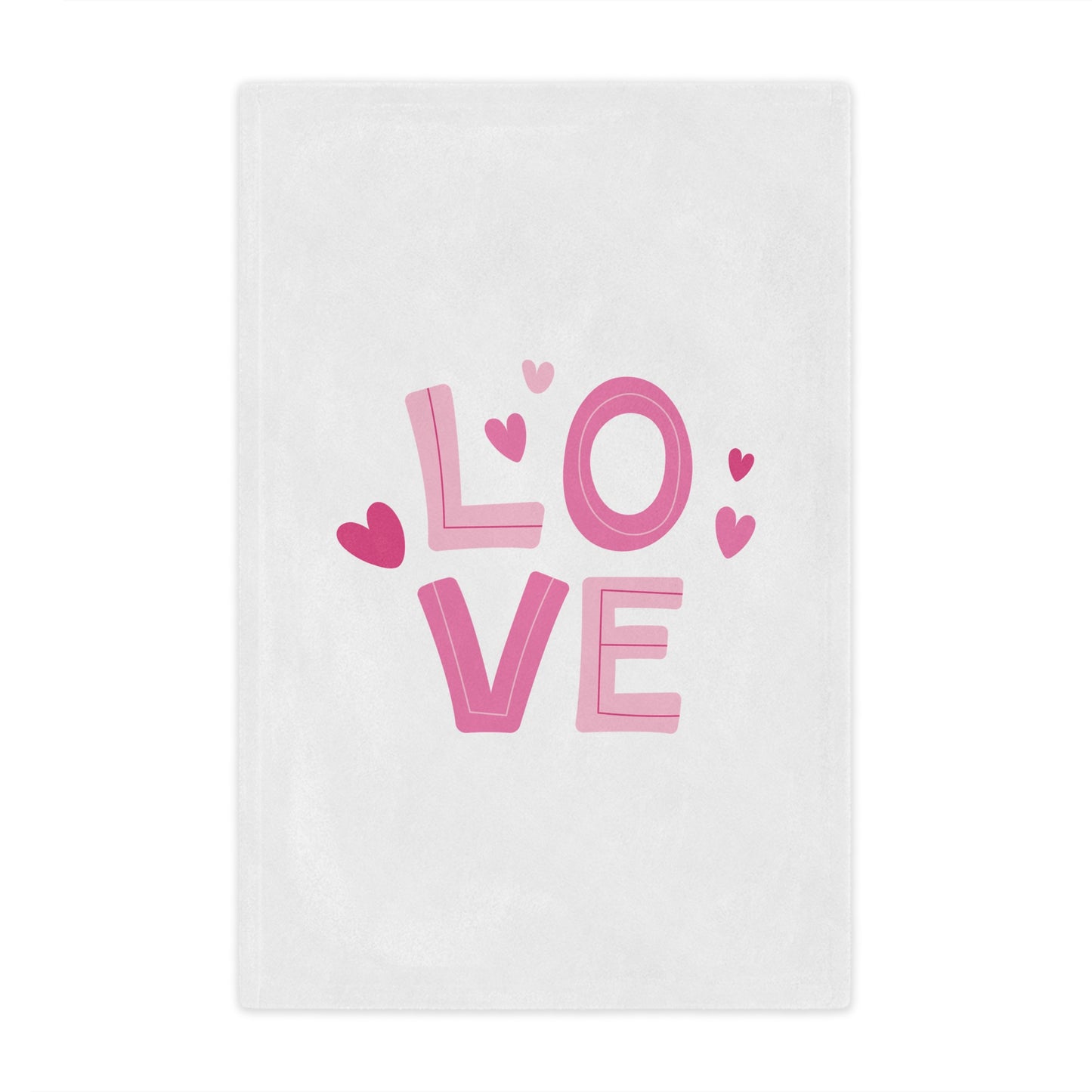 Love with Flying Heart Printed Minky Blanket for Valentine Day Gift