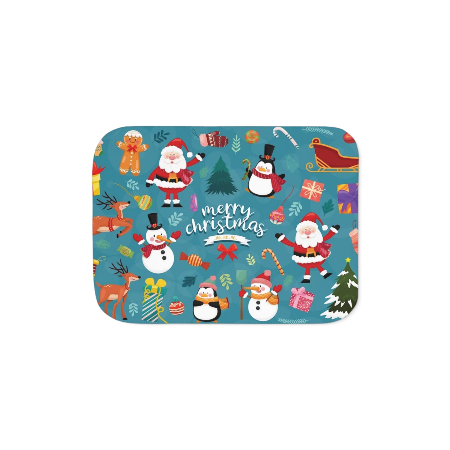 Blue Christmas Sherpa Blankets