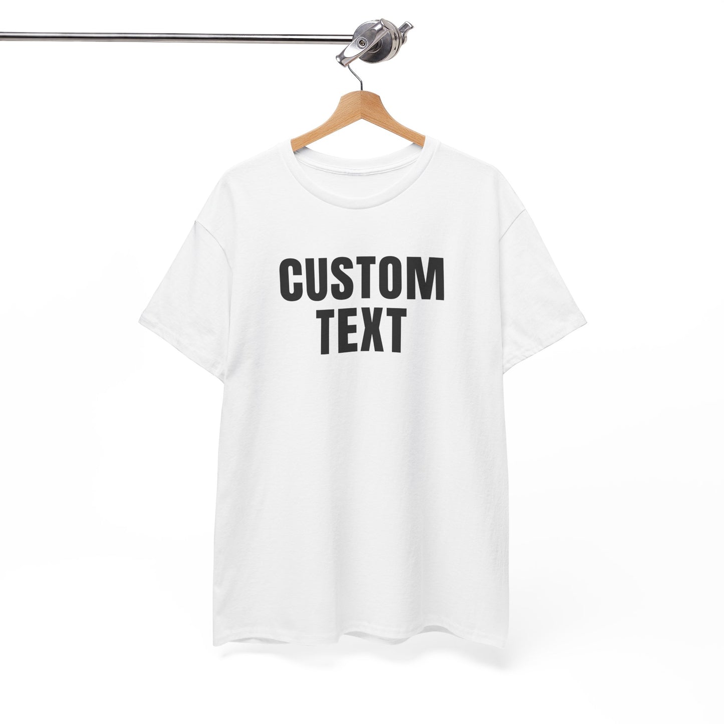 Custom Text T-Shirt – Personalized White Lettering Tee for Men & Women
