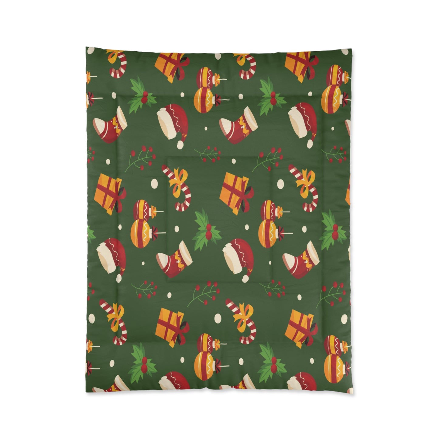 Dark Green Christmas Comforter