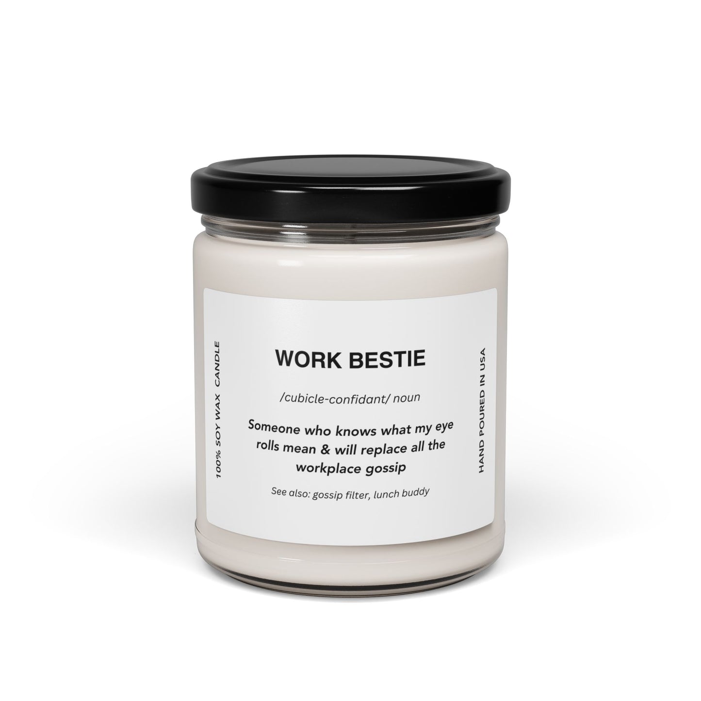 Work Bestie 9oz Scented Soy Candle – Funny Office Gift for Coworkers