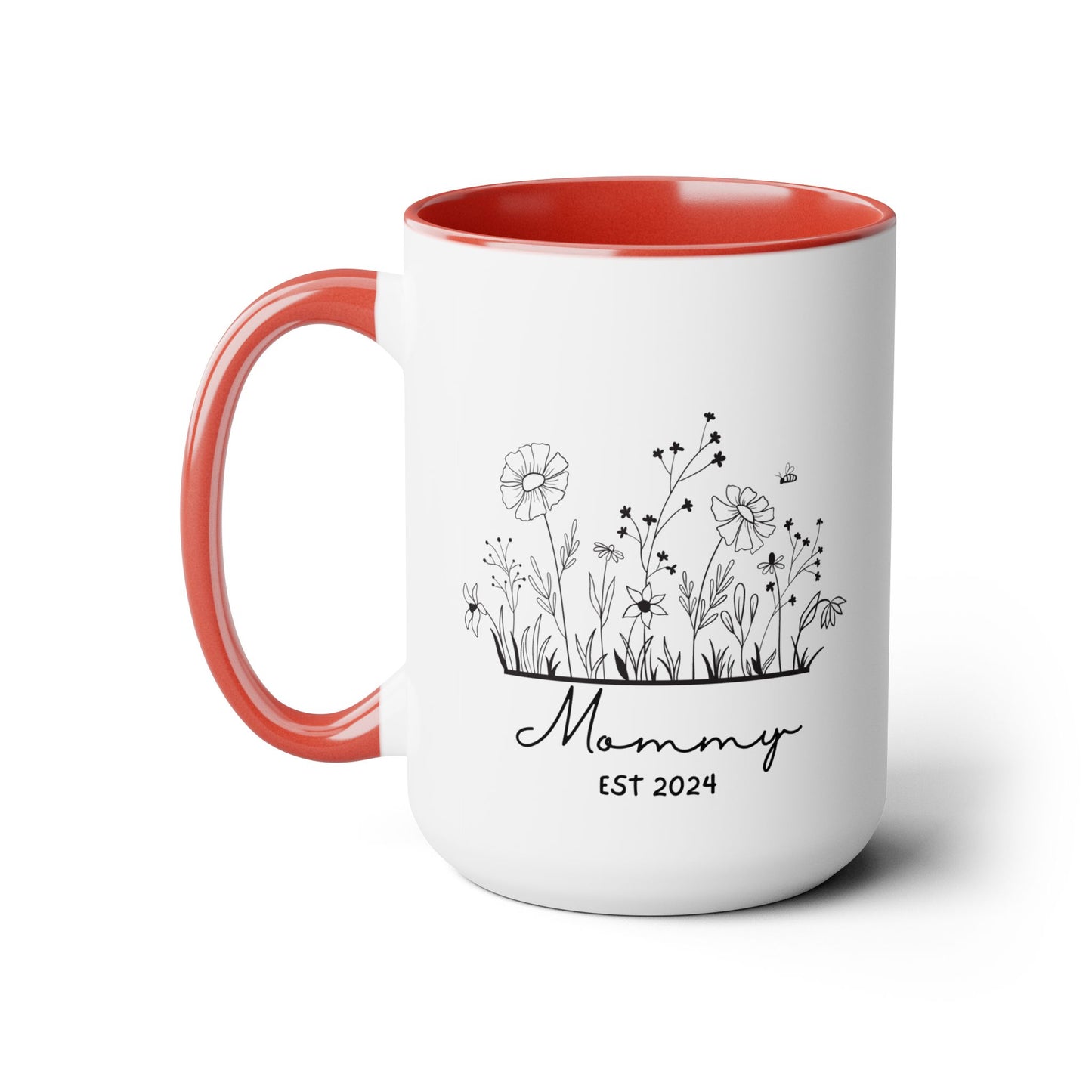 Mommy EST Ceramic Coffee Mug – Personalized Mom Gift, 15oz