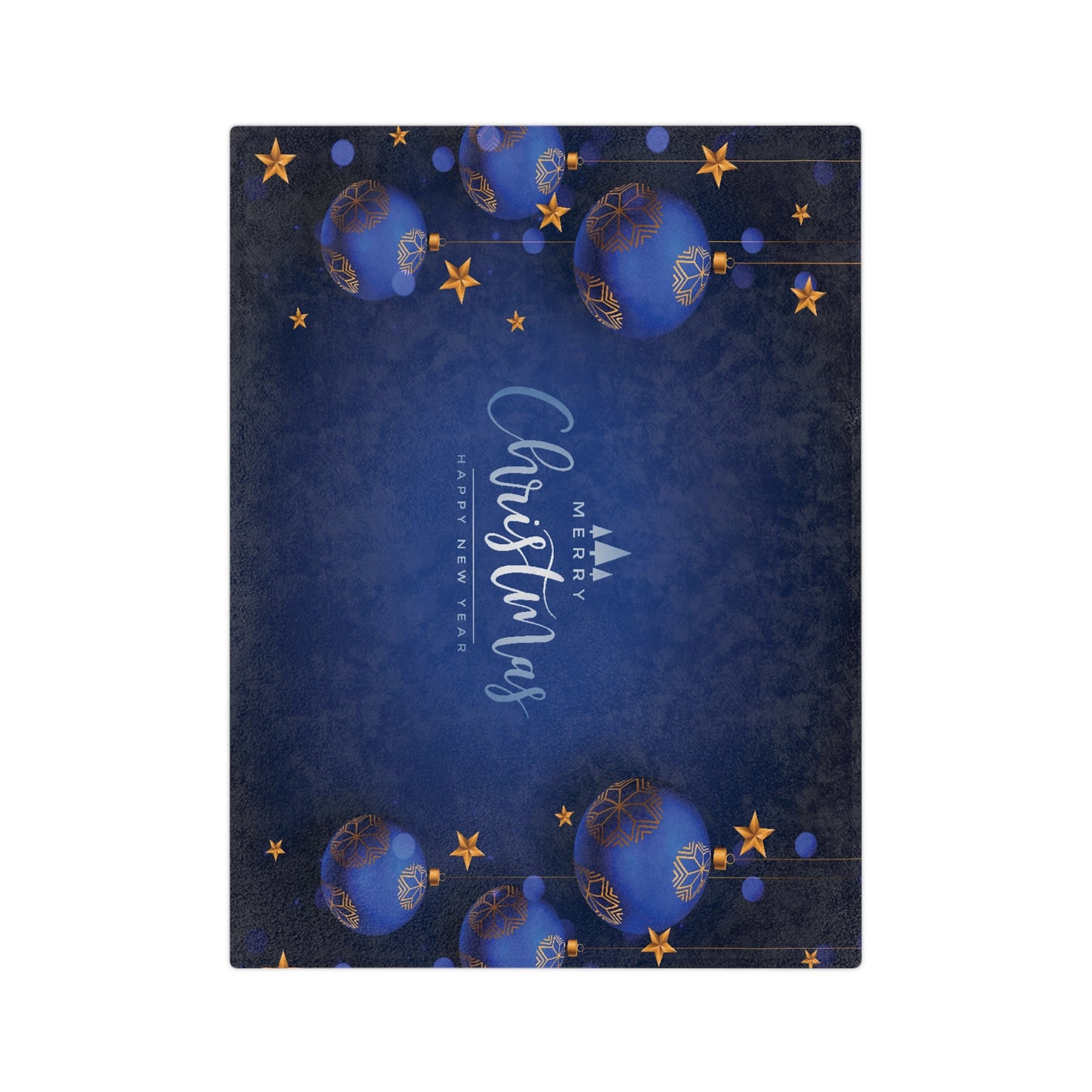 Dark Blue Christmas Velveteen Minky Blanket