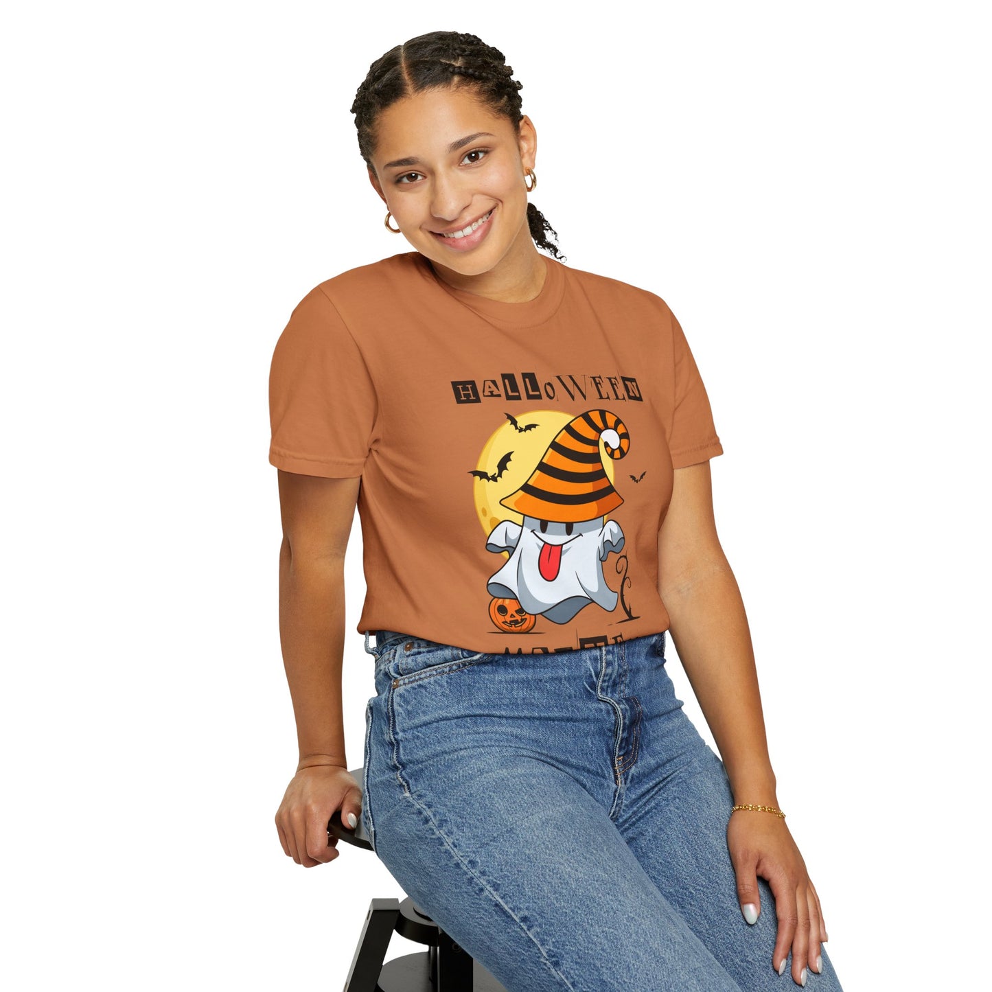 Halloween Madness Tee – Ghostly Grins Under Witchy Skies!