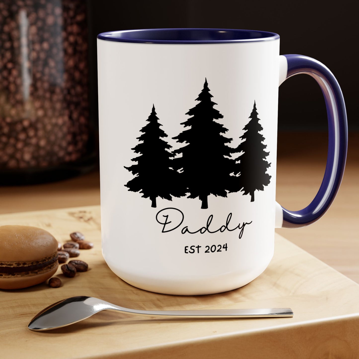 Daddy EST. 2024 Ceramic Coffee Mug – Personalized First-Time Dad Gift, 15oz