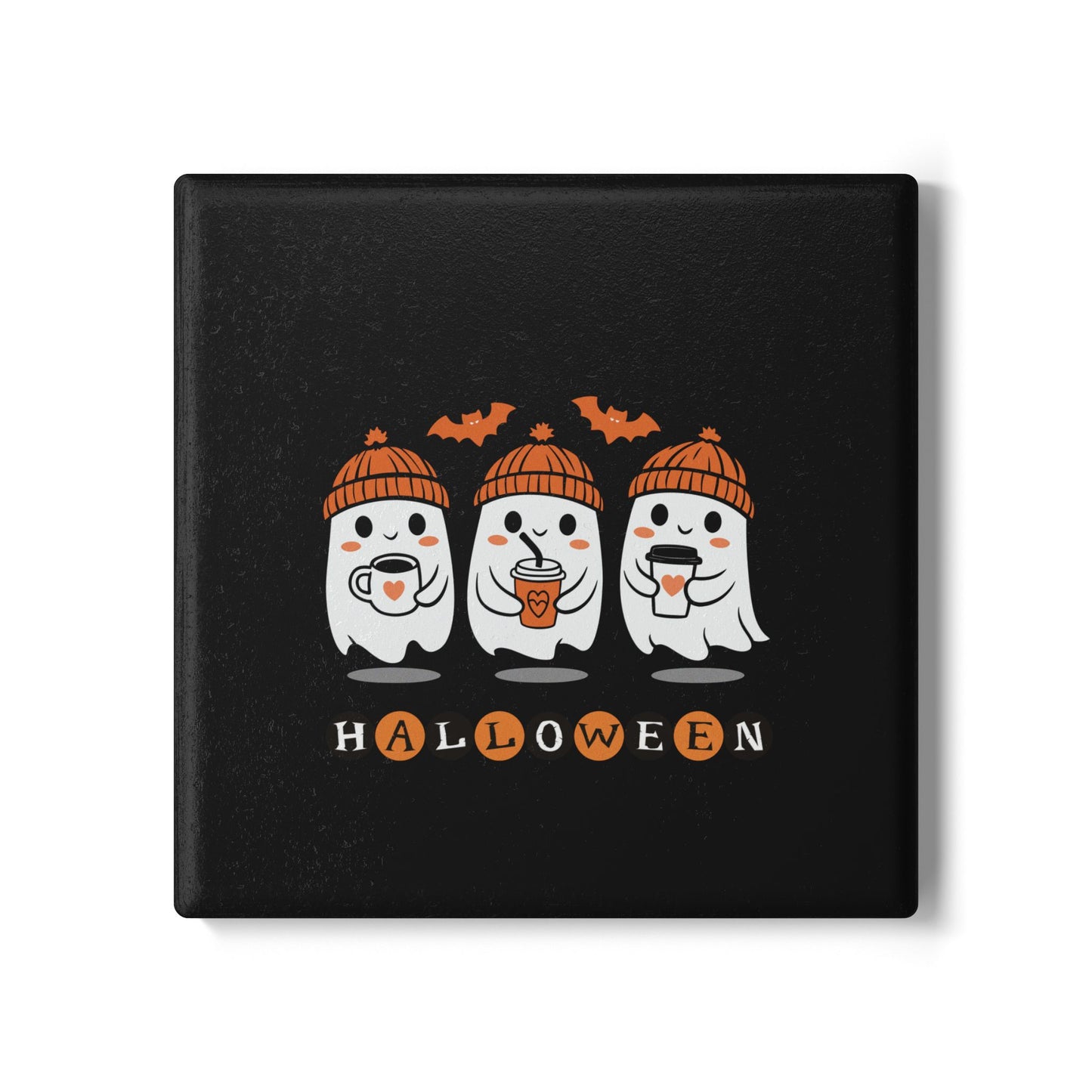 Cute Ghosts Halloween Ceramic Coaster – Spooky Fun Drink Accessory