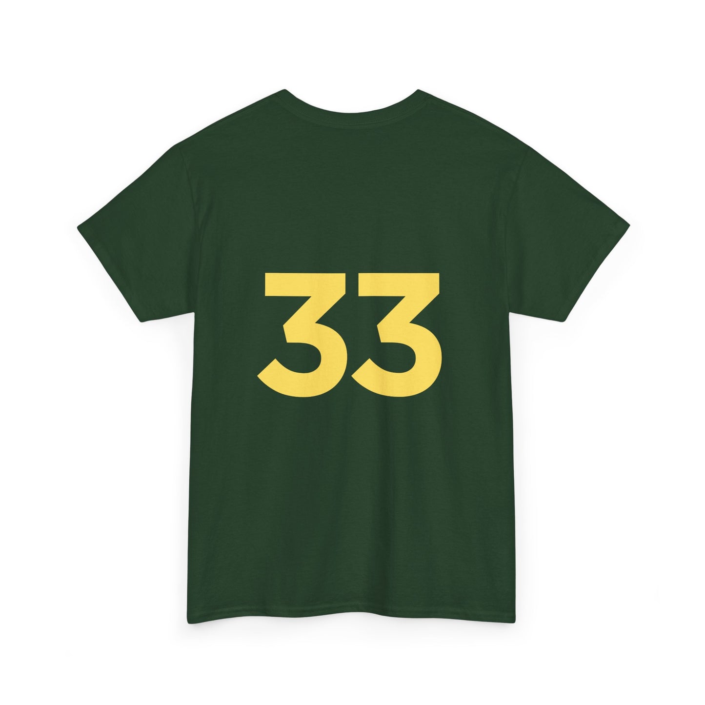 Black T-Shirt with Yellow Emblem Front & Number Back – Custom Team Sports Tee