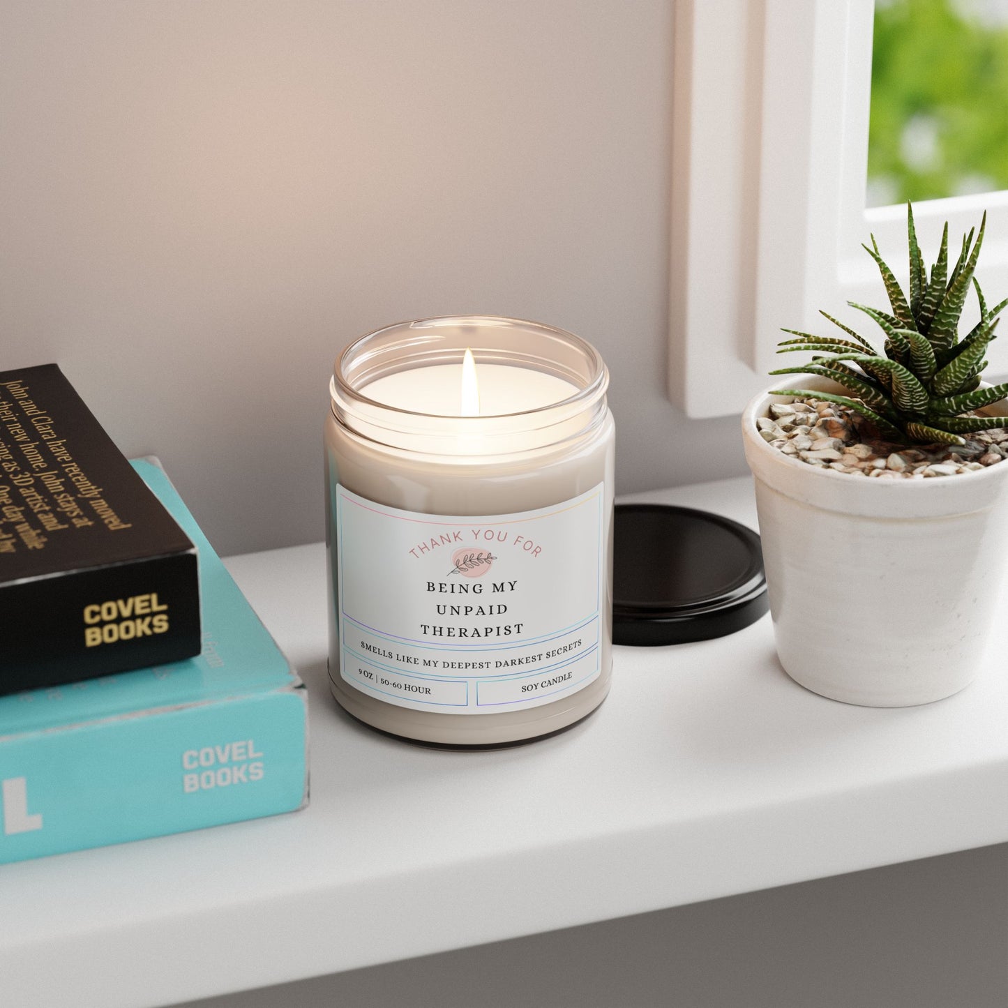 Thank You for Being My Unpaid Therapist 9oz Scented Soy Candle – Smells Like Secrets