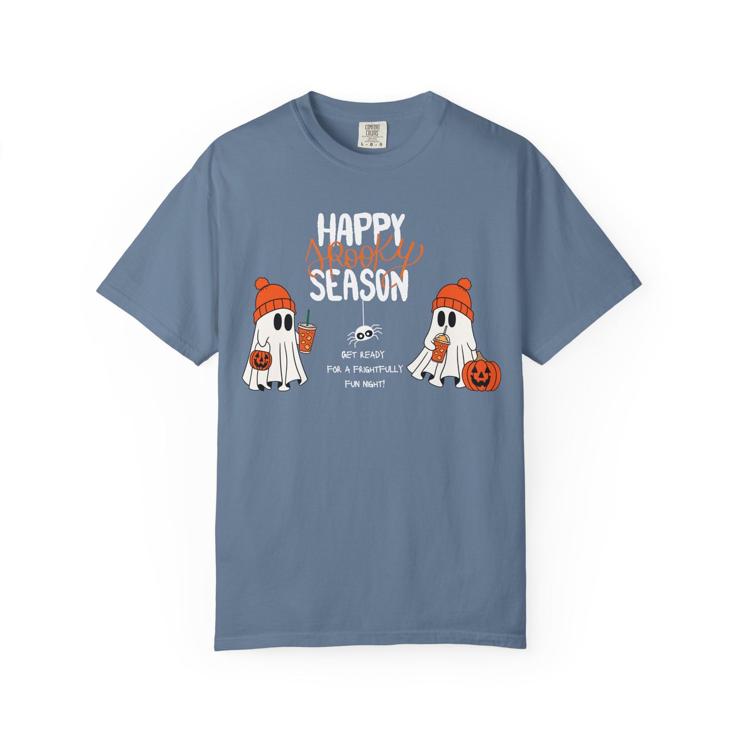 Spooky Season Ghosts Tee – Cozy Drinks & Chilling Vibes!
