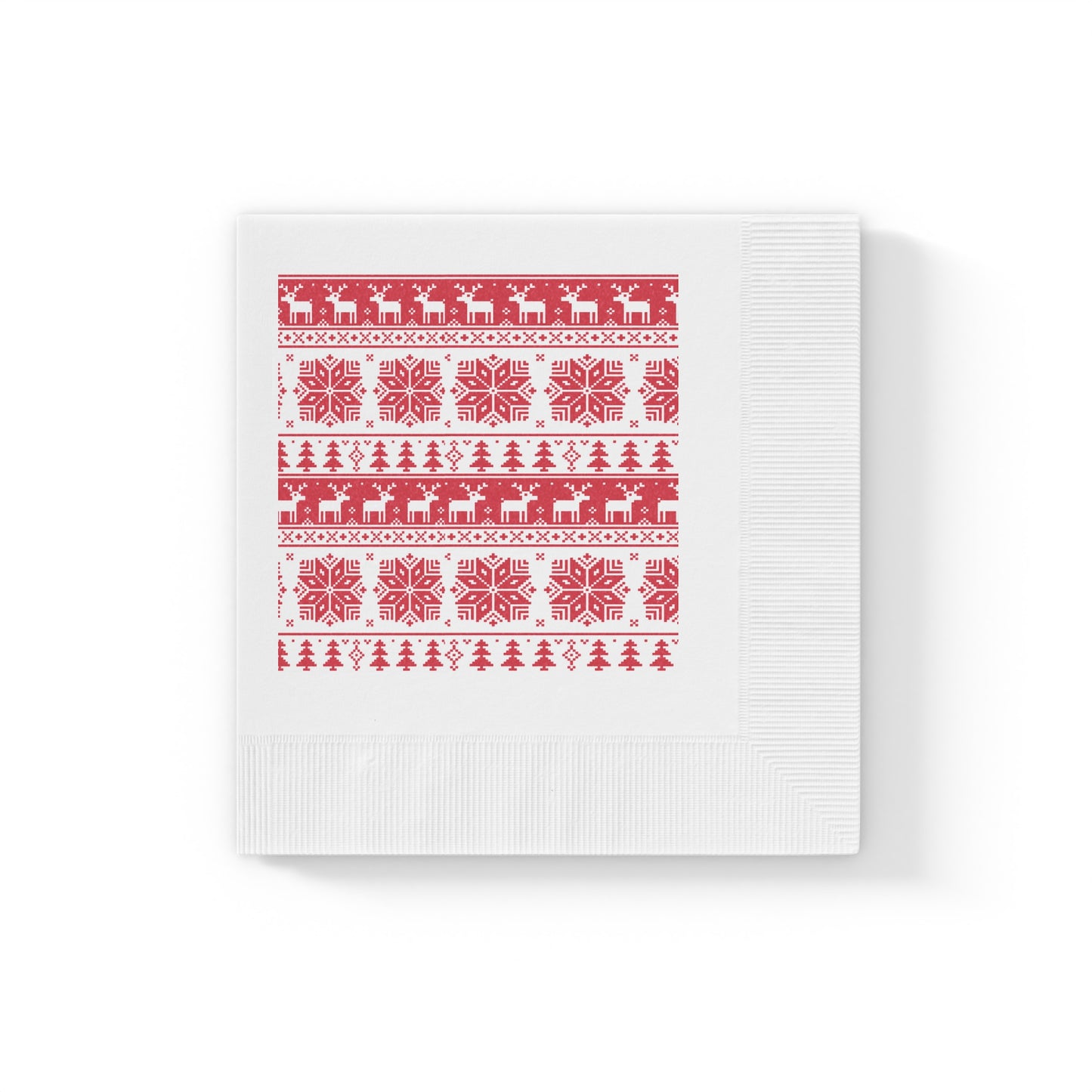 Soft Three-Ply Christmas White Coined Napkins – Multiple Sizes & Packs