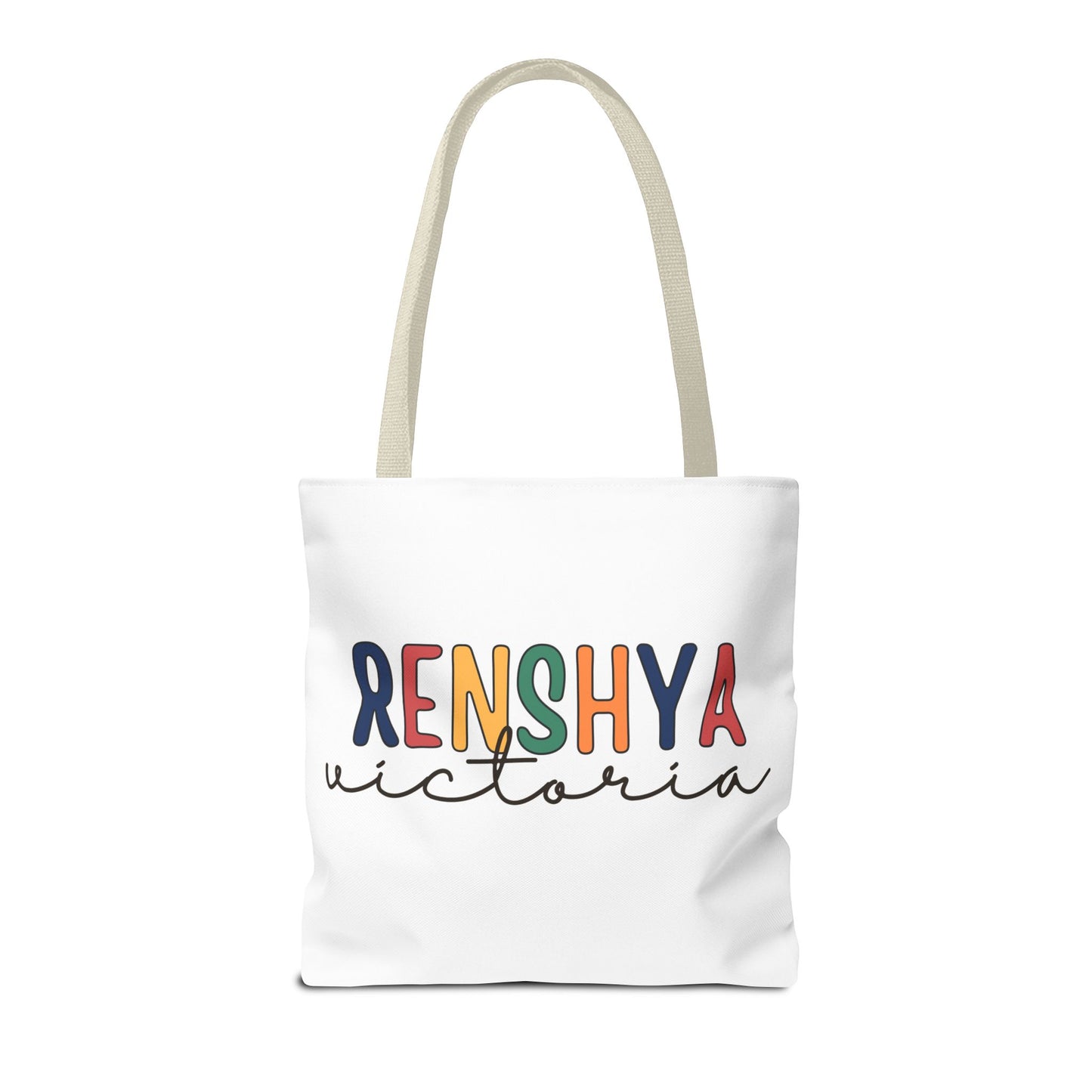 Personalized Name Tote Bag – Colorful Custom Design with Script Font