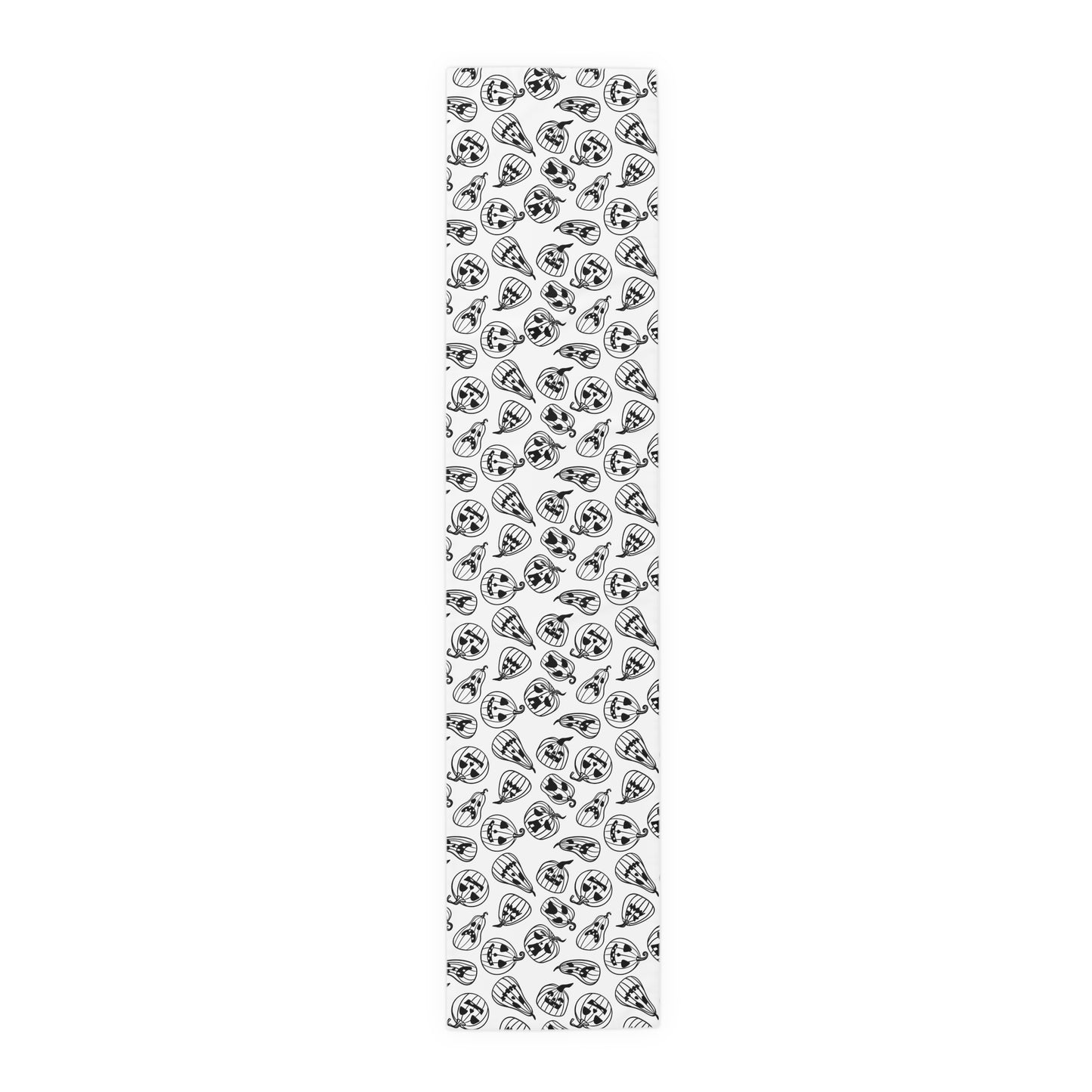 Pumpkin Pattern Table Runner – Black & White Halloween Dining Decor
