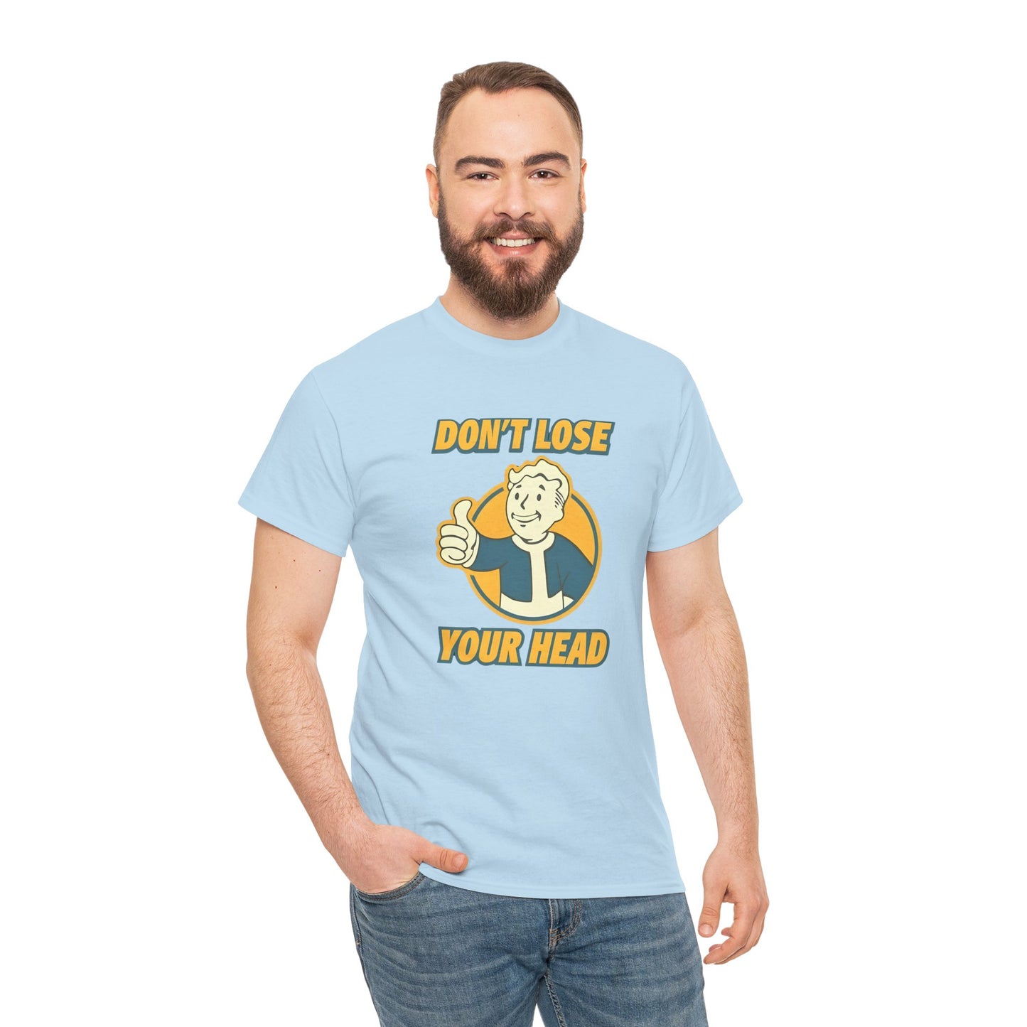 Fallout Vault Boy T-Shirt – “Don’t Lose Your Head” Graphic Tee, Gamer Shirt