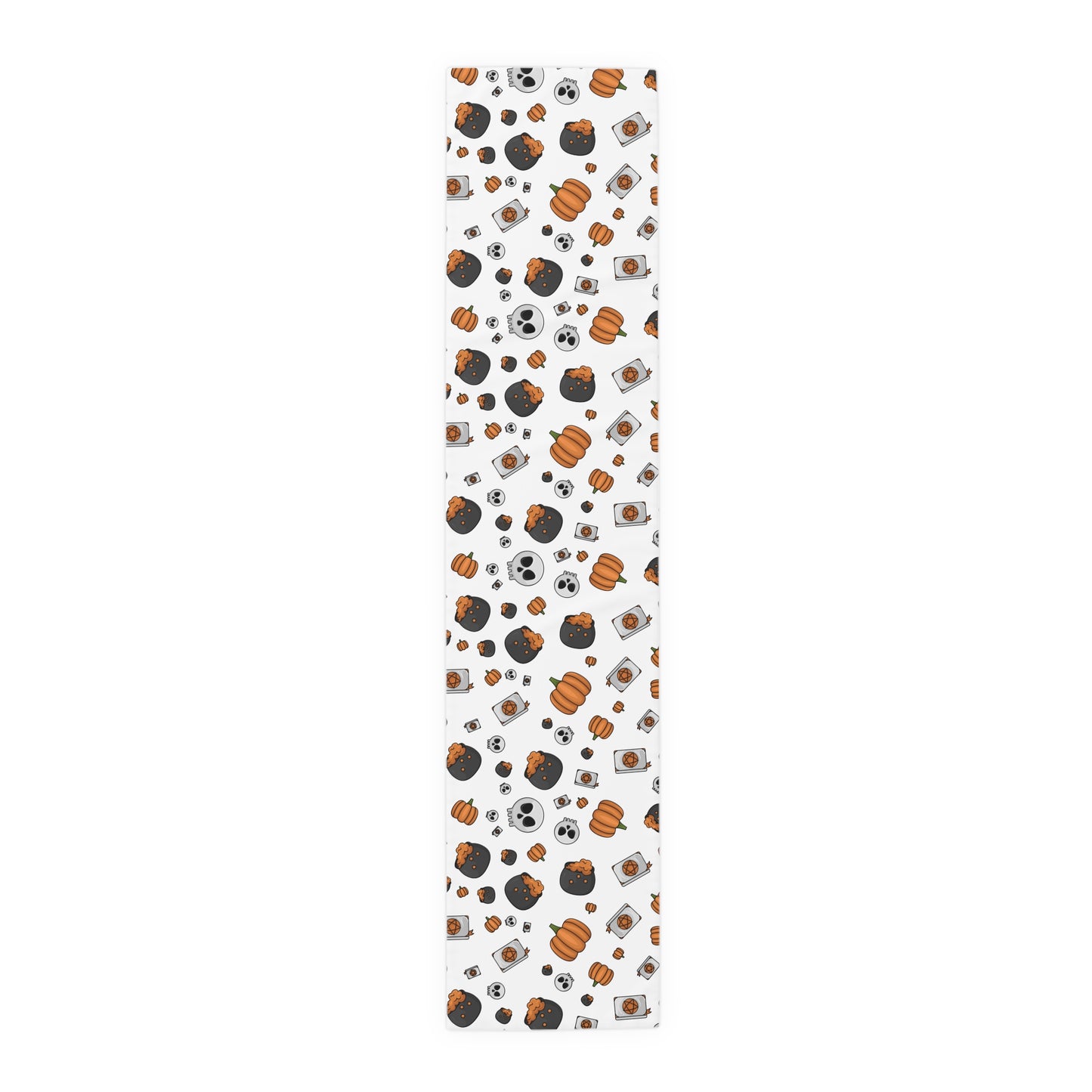 Playful Halloween Icons Table Runner – Festive Pumpkins, Ghosts & Treats Decor
