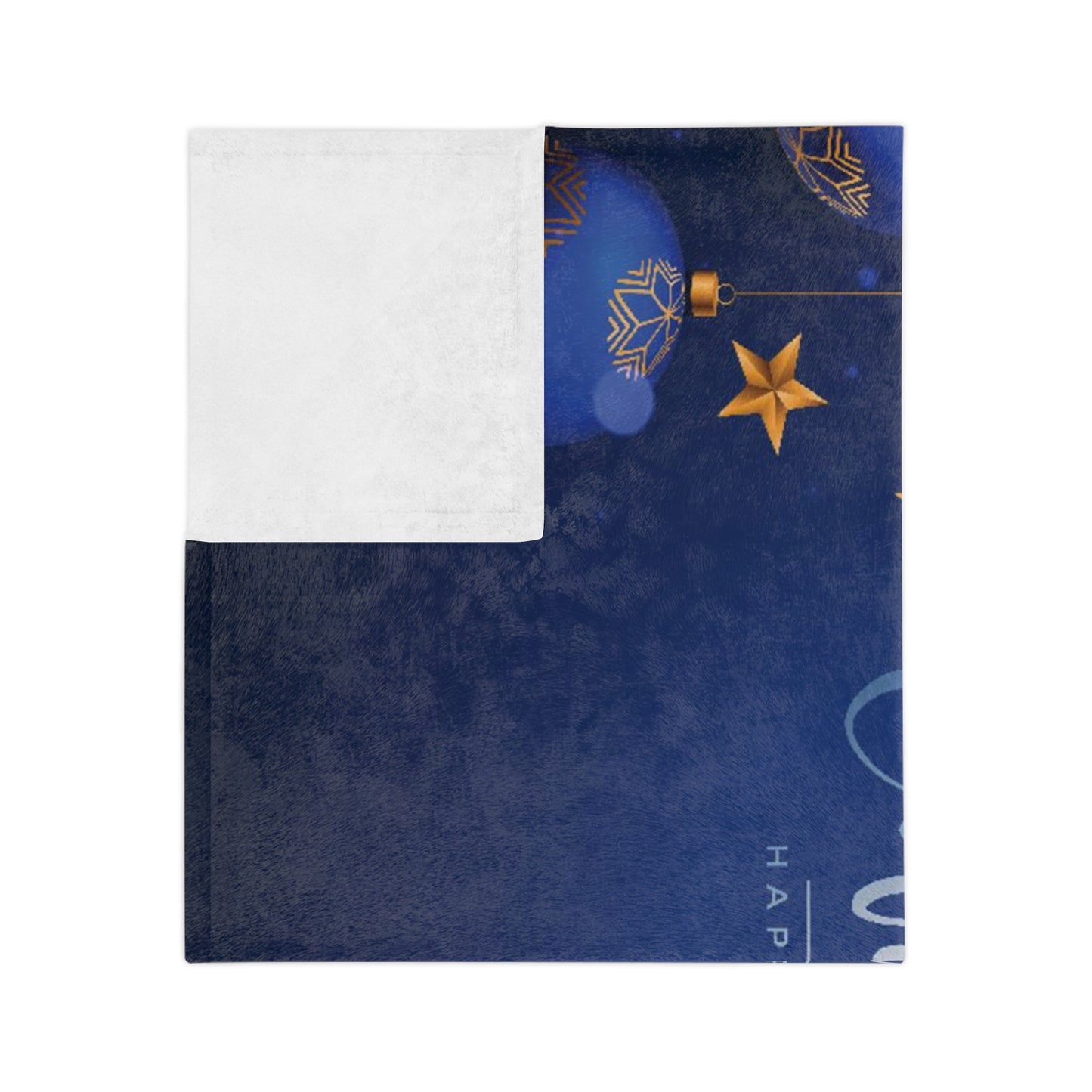 Dark Blue Christmas Velveteen Minky Blanket