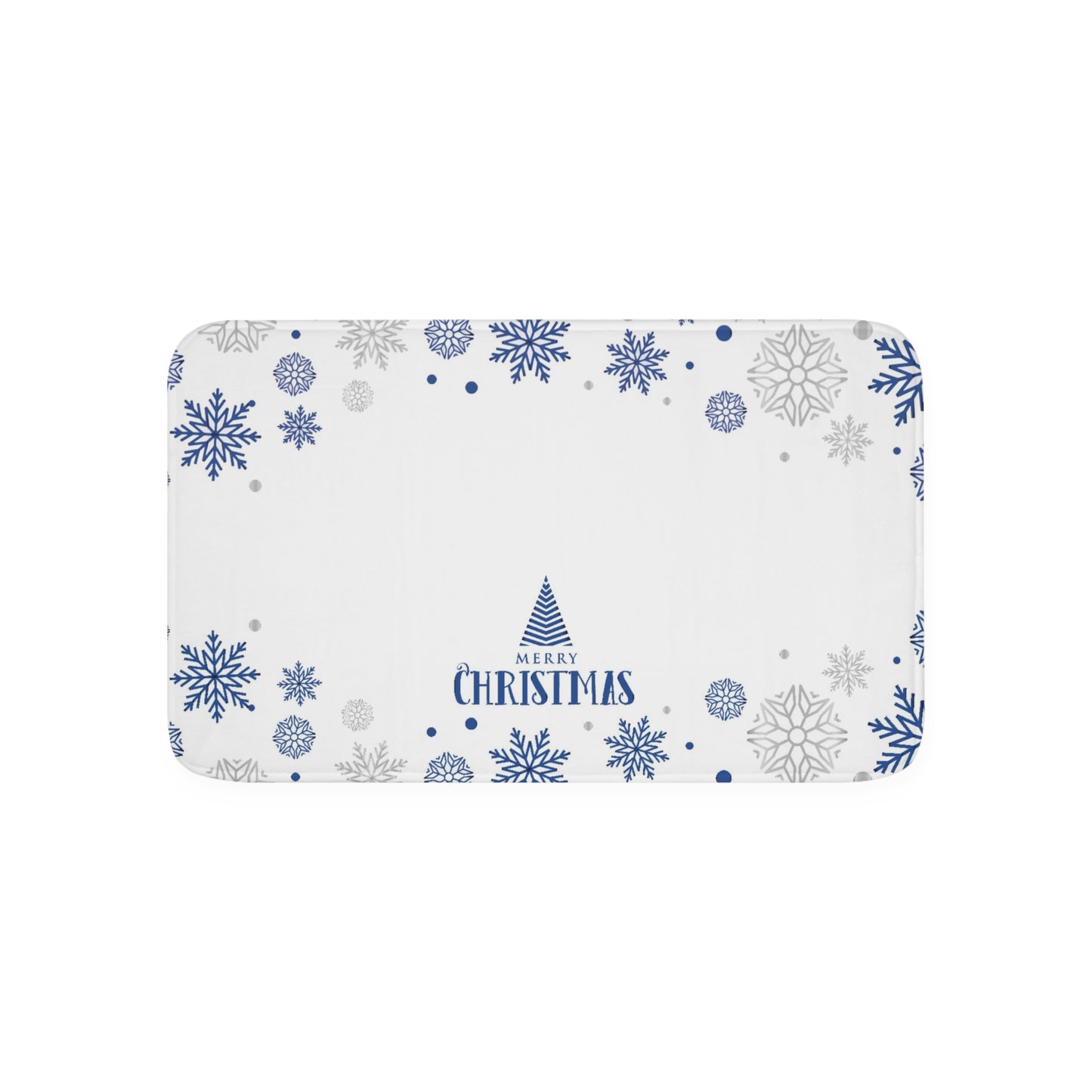 Merry Christmas Memory Foam Bath Mat, White