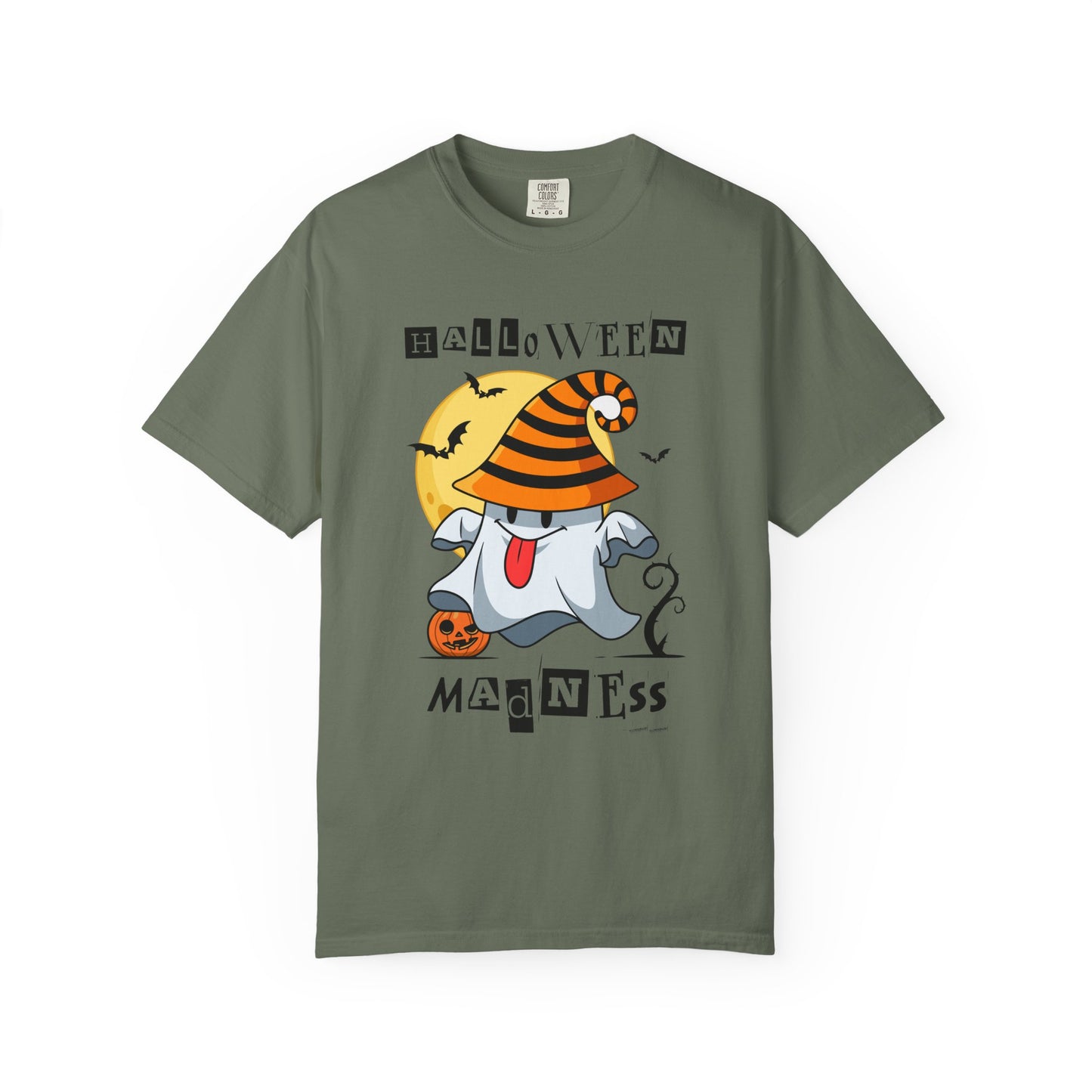 Halloween Madness Tee – Ghostly Grins Under Witchy Skies!