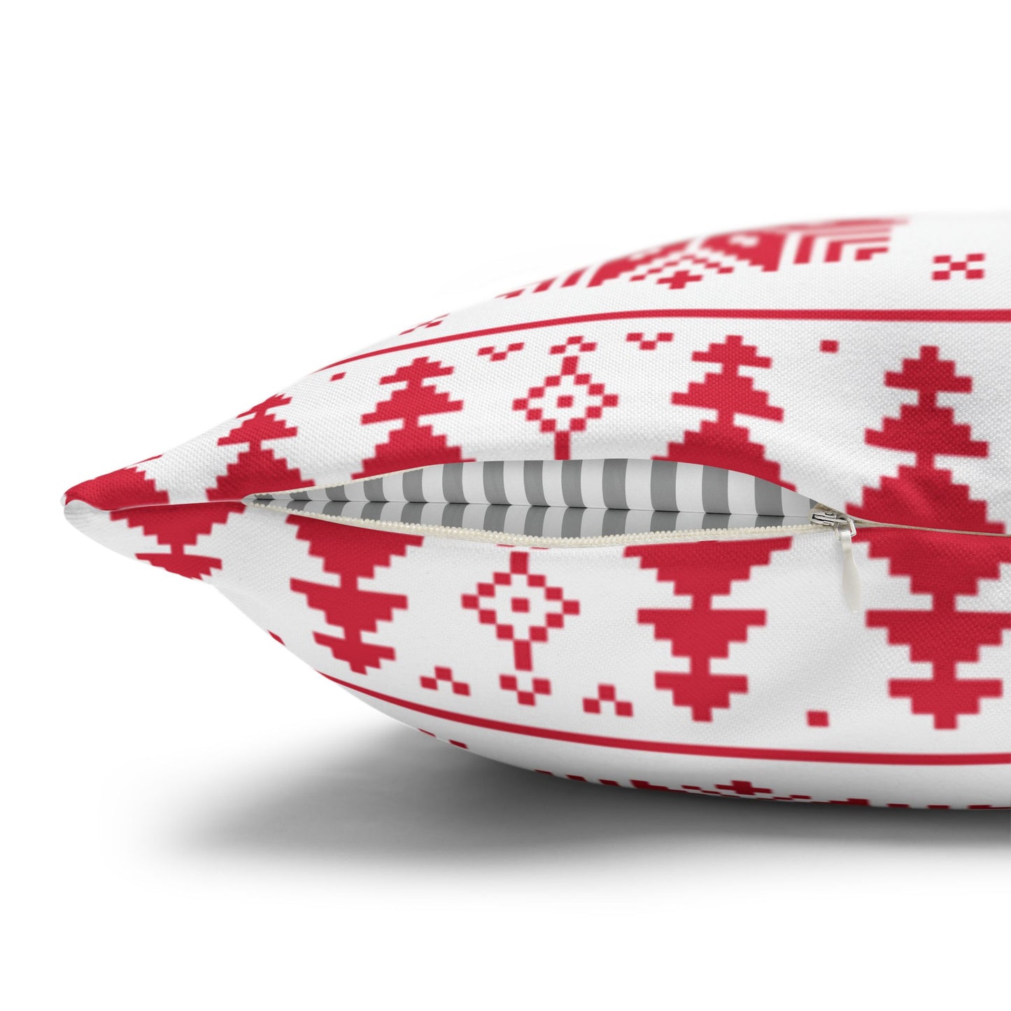 Christmas Spun Polyester Square Pillow Case – Festive Double-Sided Cushion Cover