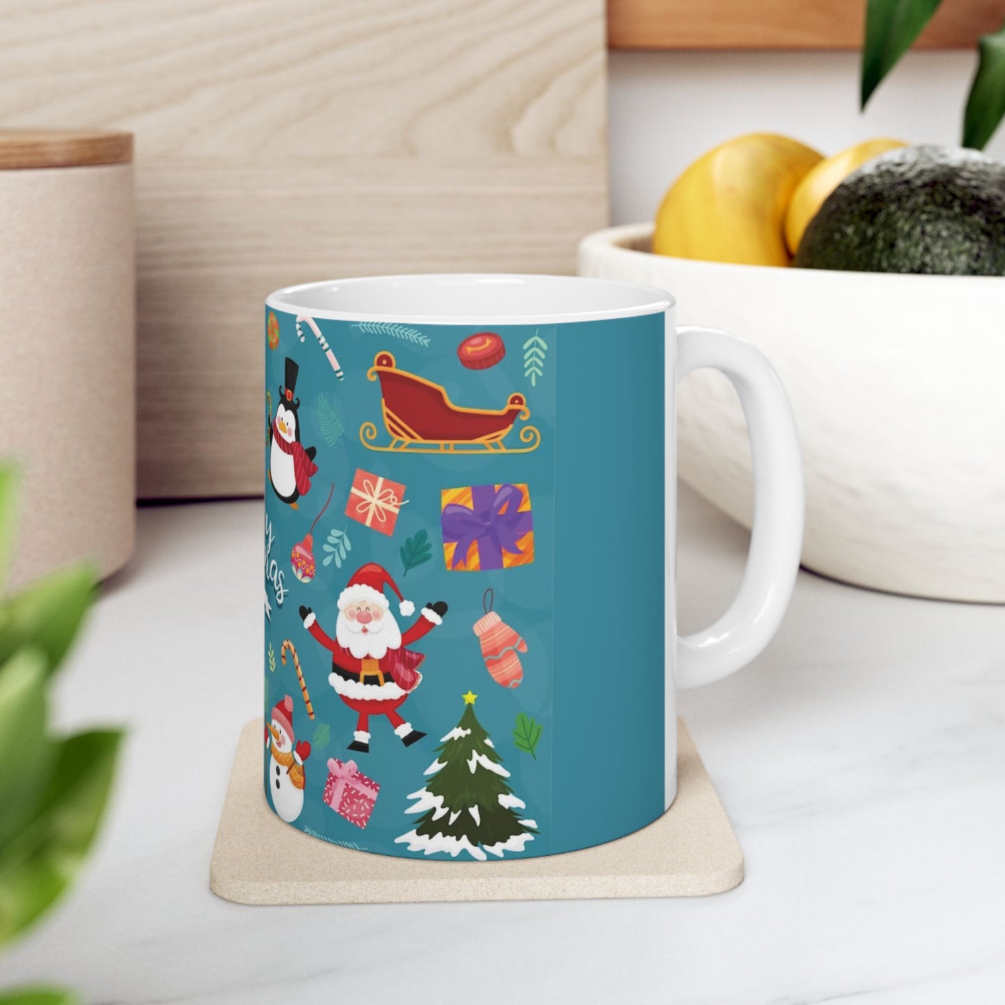 Christmas Ceramic Coffee Mug 11oz – Festive Hot Drink Cup