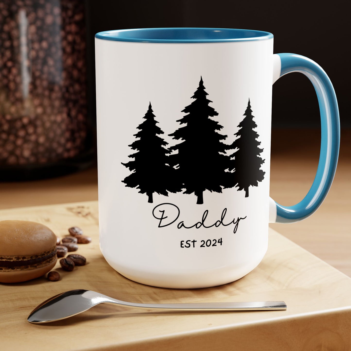 Daddy EST. 2024 Ceramic Coffee Mug – Personalized First-Time Dad Gift, 15oz
