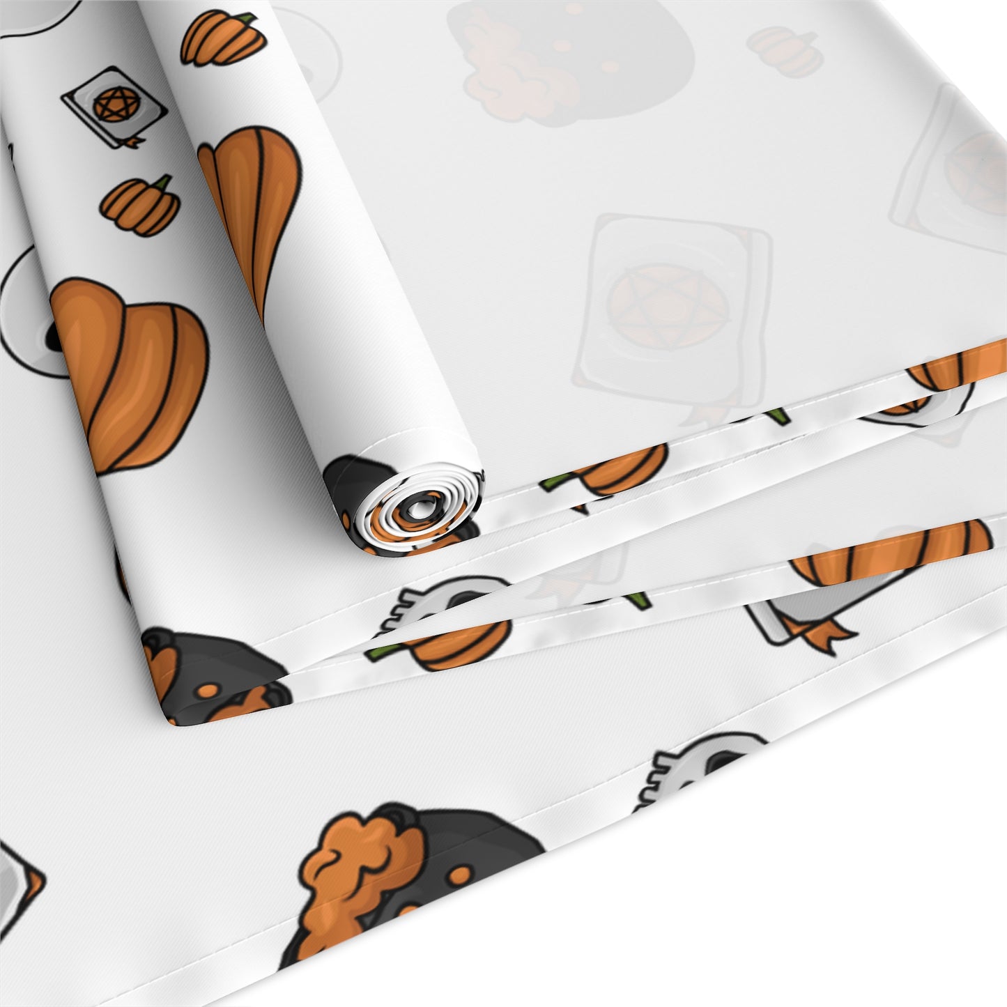 Playful Halloween Icons Table Runner – Festive Pumpkins, Ghosts & Treats Decor