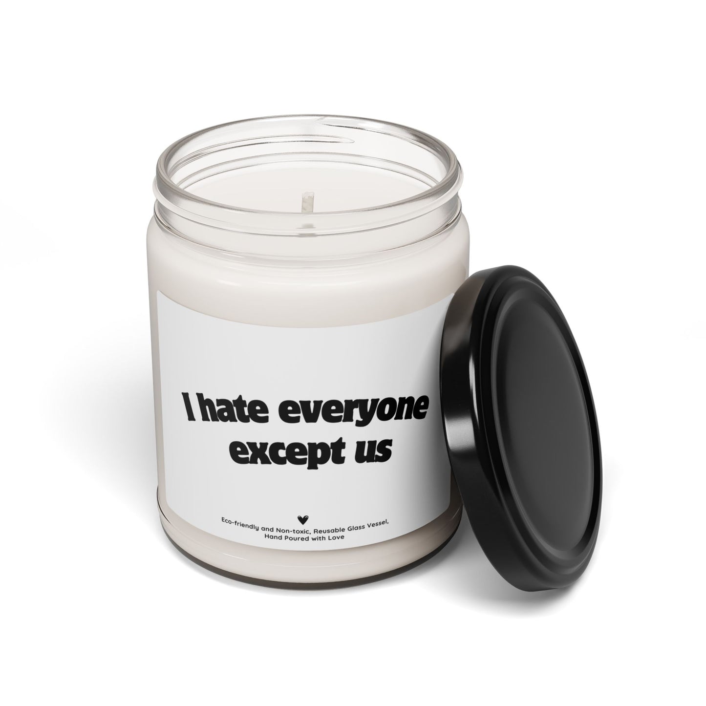 I Hate Everyone Except Us 9oz Scented Soy Candle – Funny Gift Candle