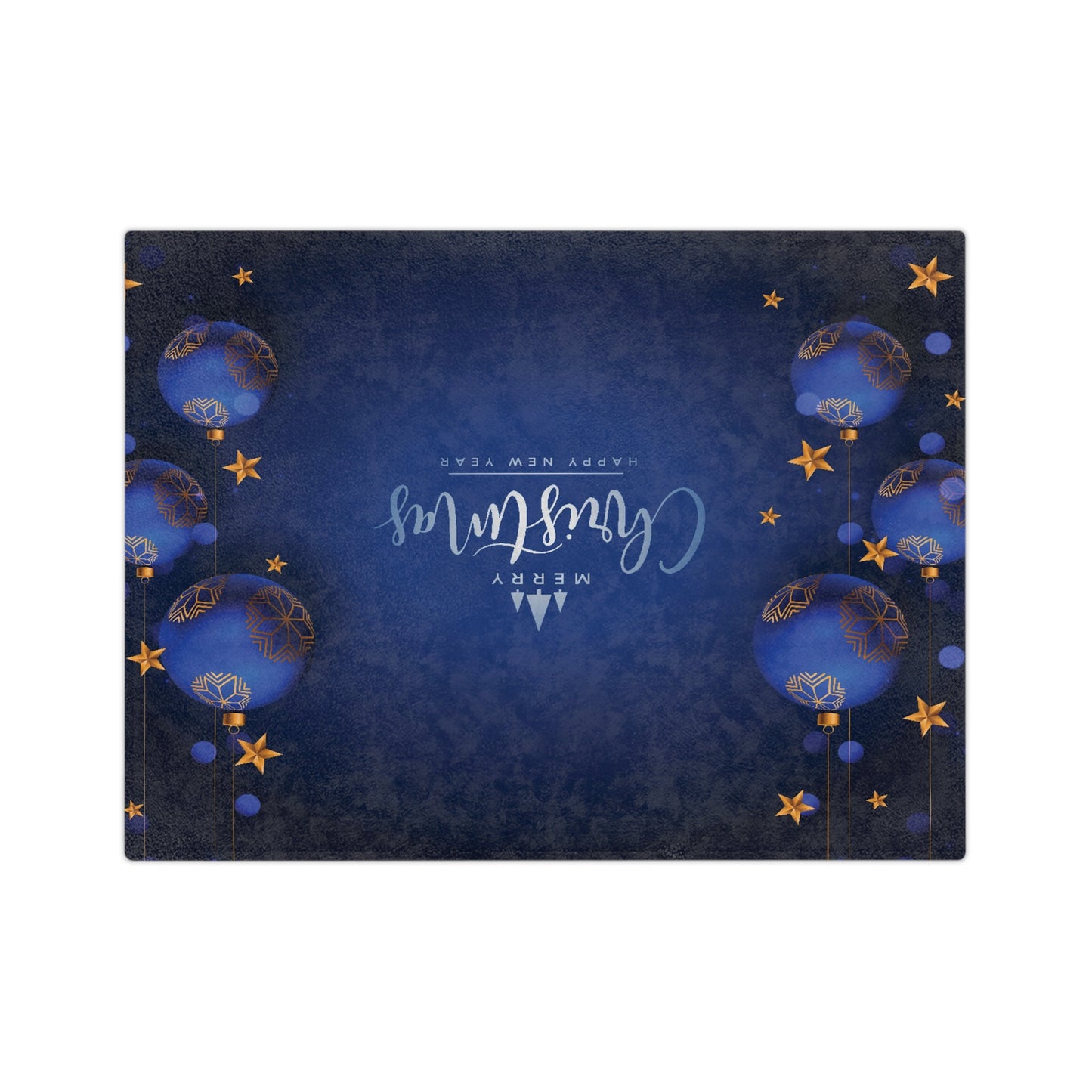 Dark Blue Christmas Velveteen Minky Blanket
