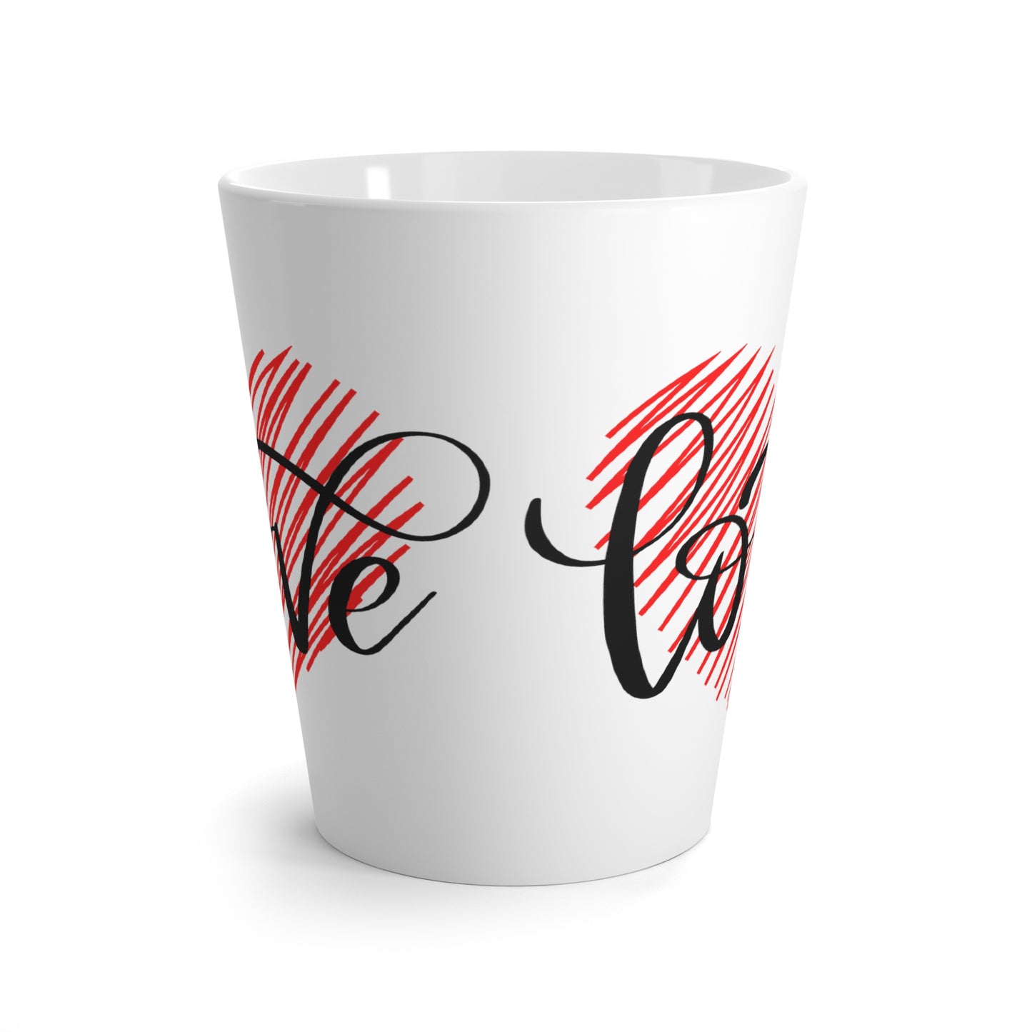 Valentine Day Latte Mugs, Love in Heart Printed Coffee Mug for Valentine, 12oz