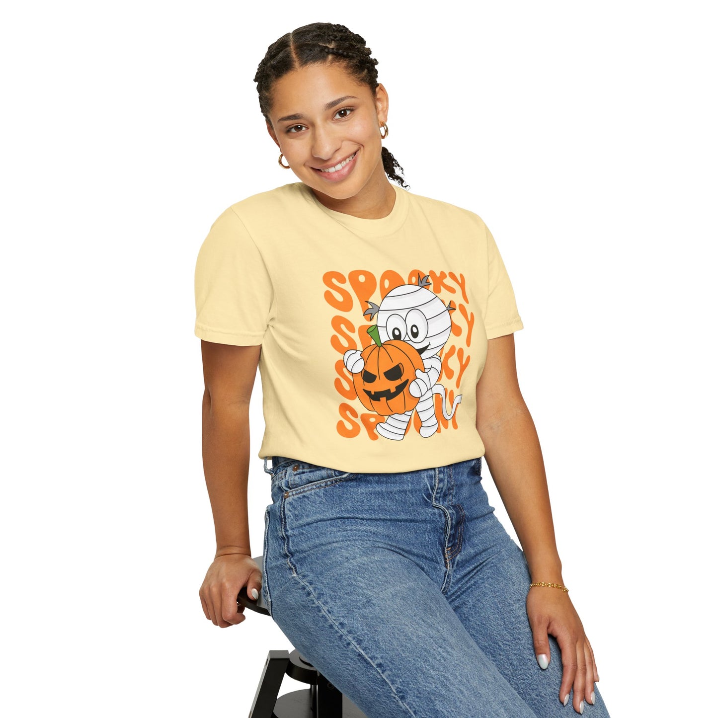 Wrapped & Ready Tee – Mummy Mischief with Pumpkin POP