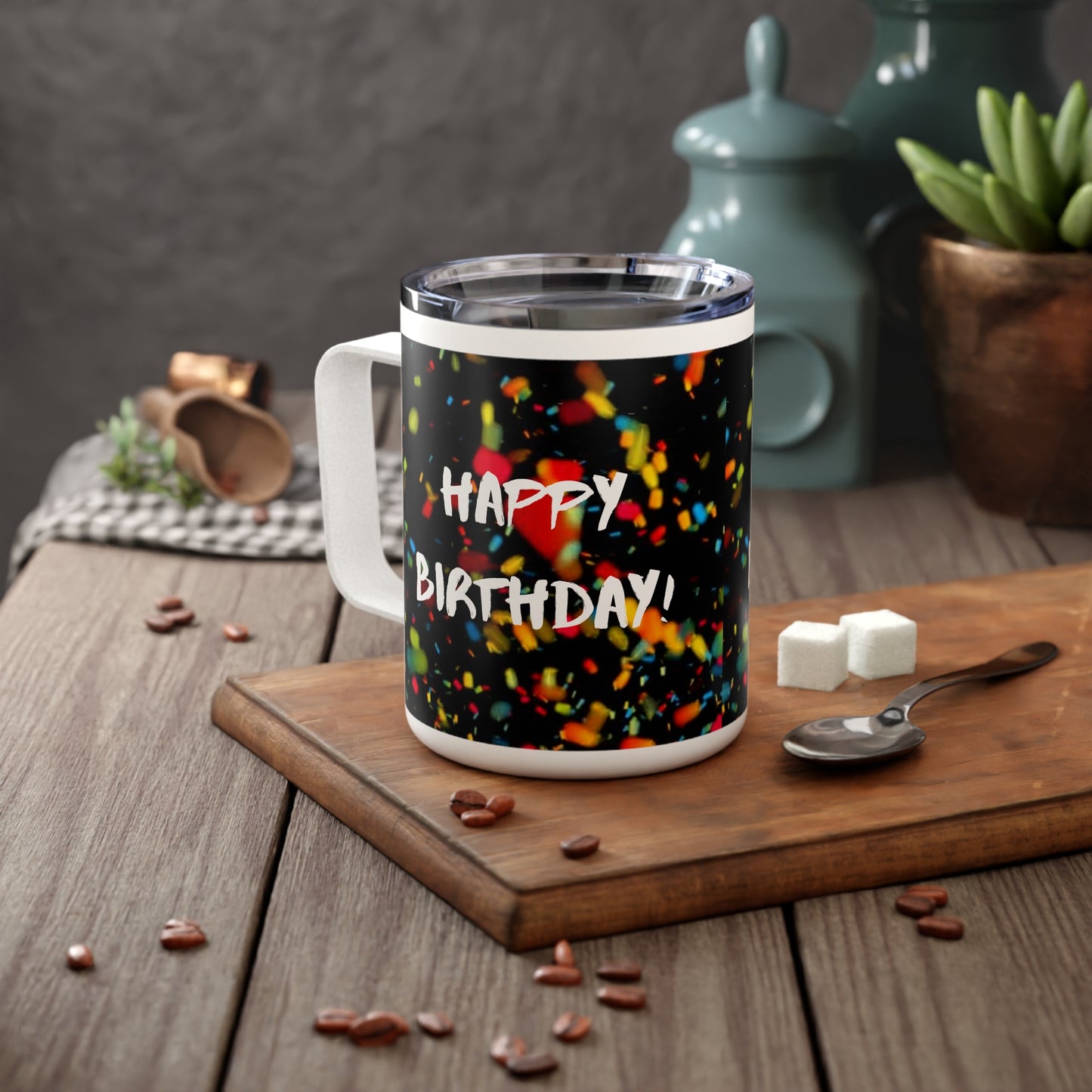 Happy Birthday Insulated Coffee Mugs, 10oz, Birthday Gift
