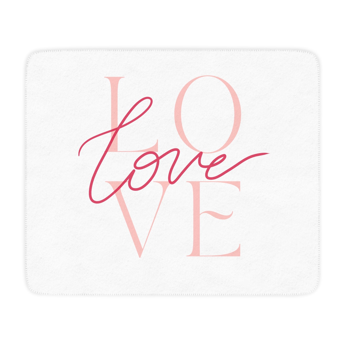 Love Printed Tan Sherpa Blanket for Valentines