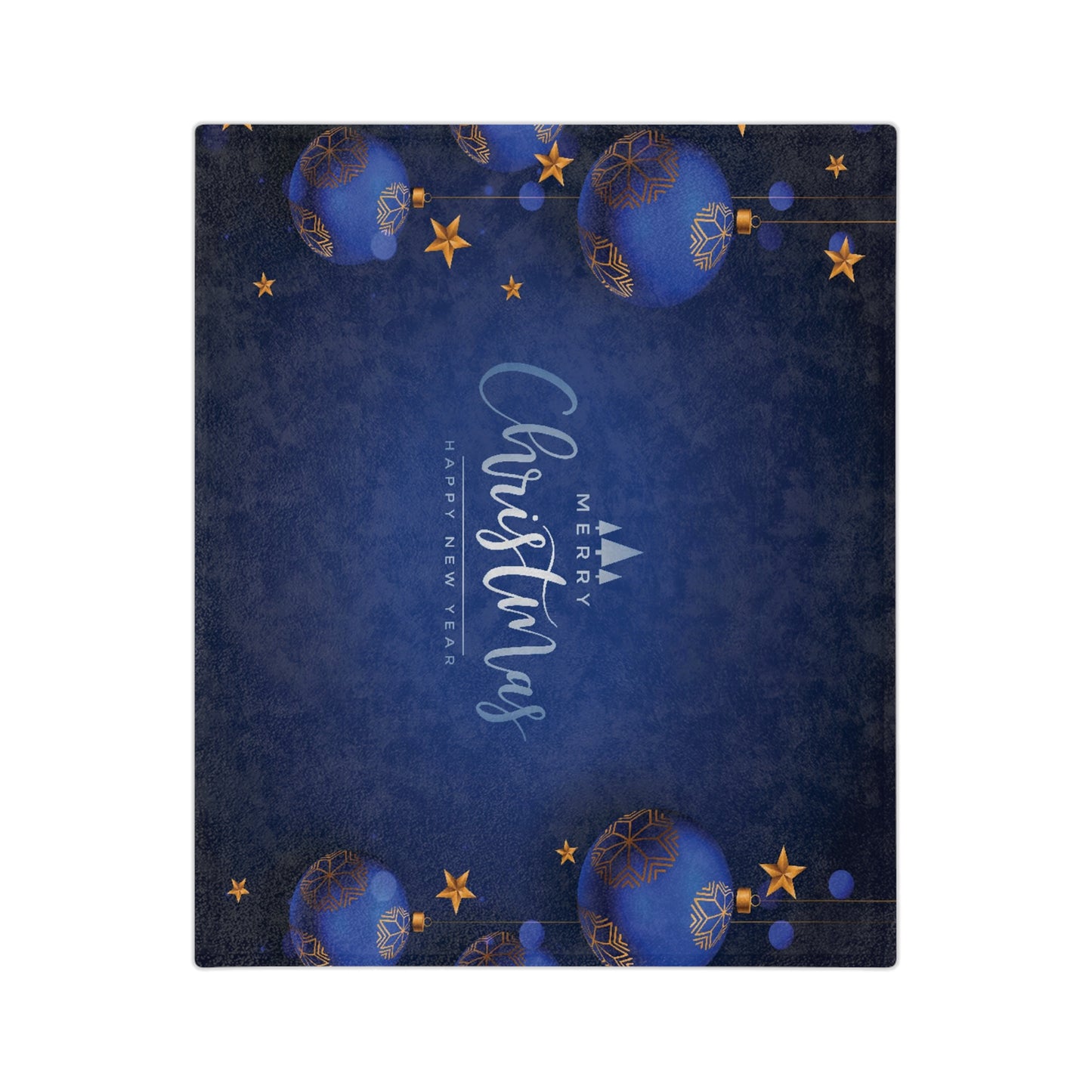 Dark Blue Christmas Velveteen Minky Blanket
