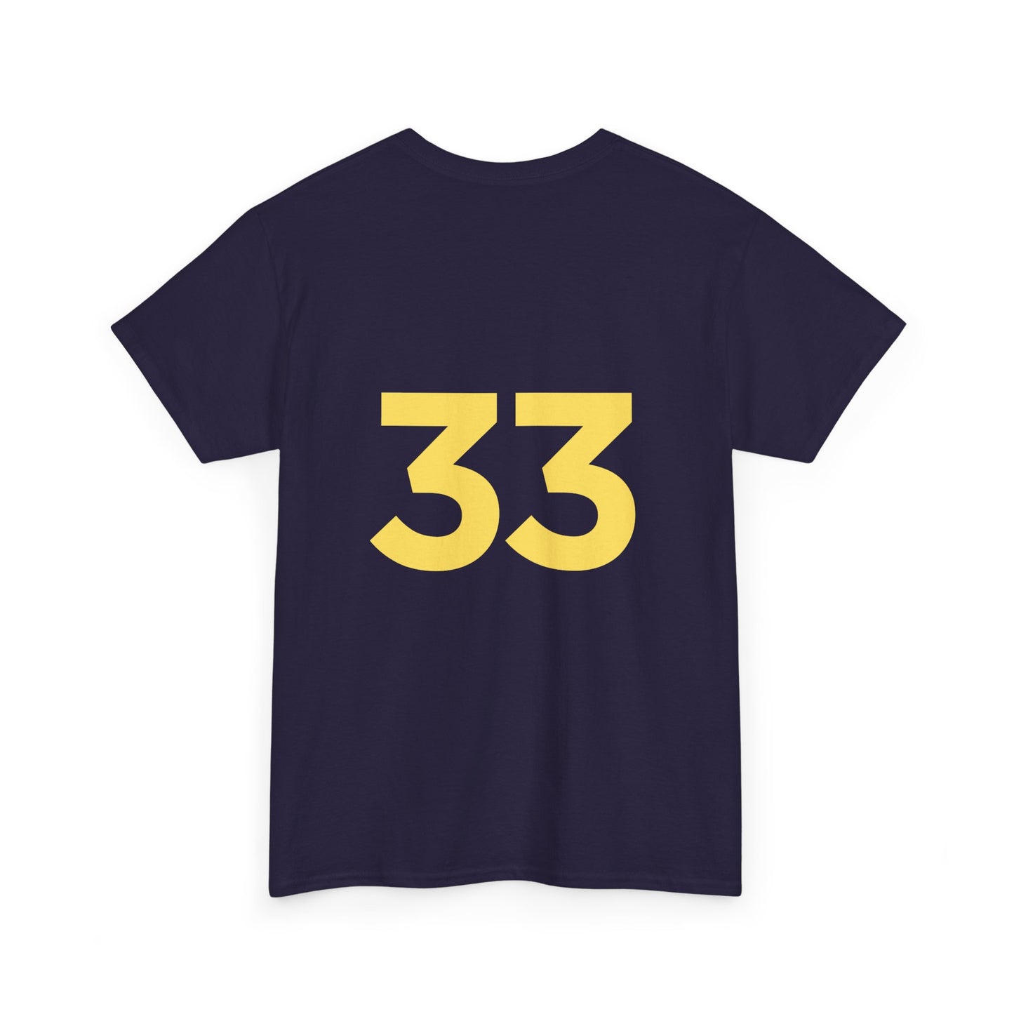 Black T-Shirt with Yellow Emblem Front & Number Back – Custom Team Sports Tee