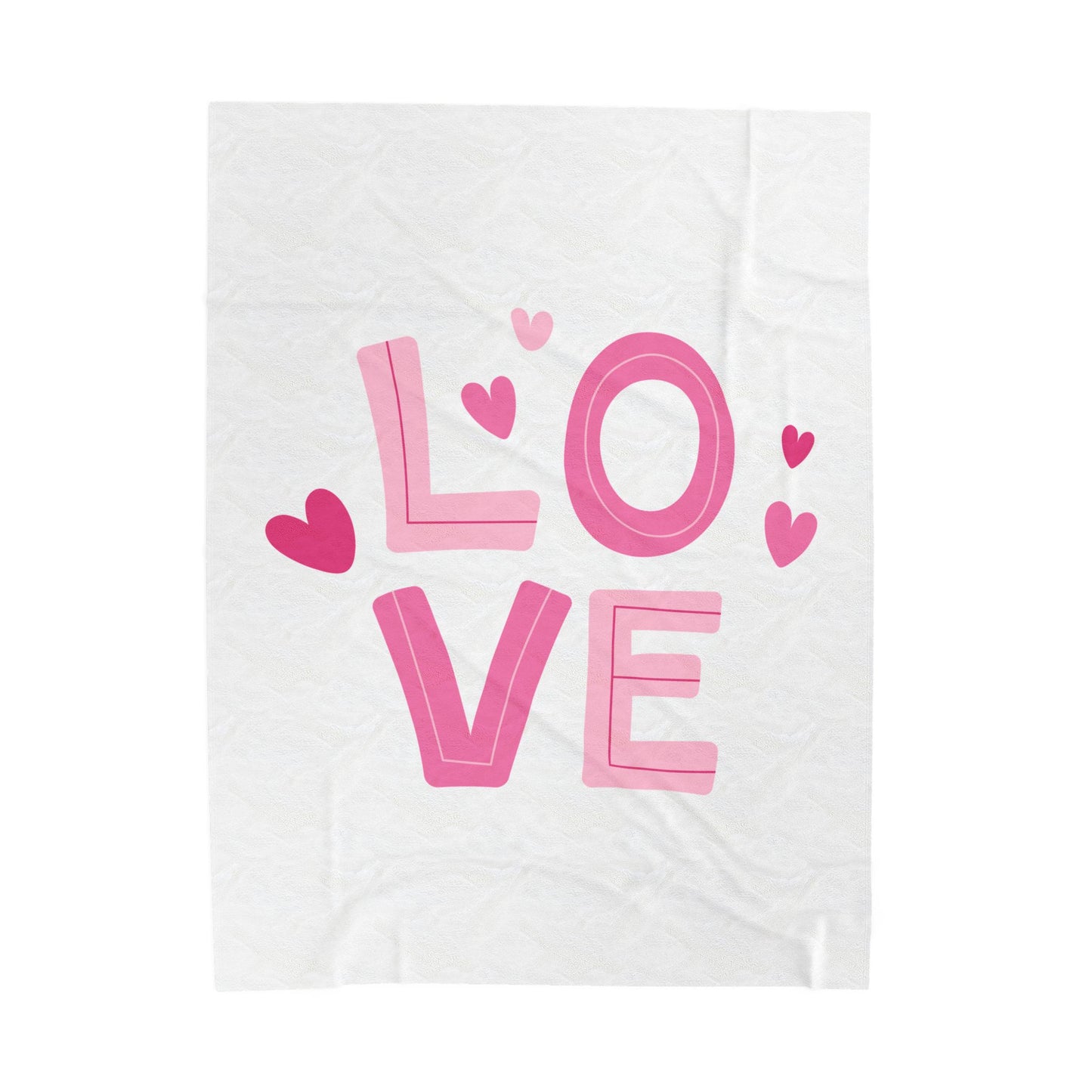 Love with Hearts Printed Velveteen Plush Blanket