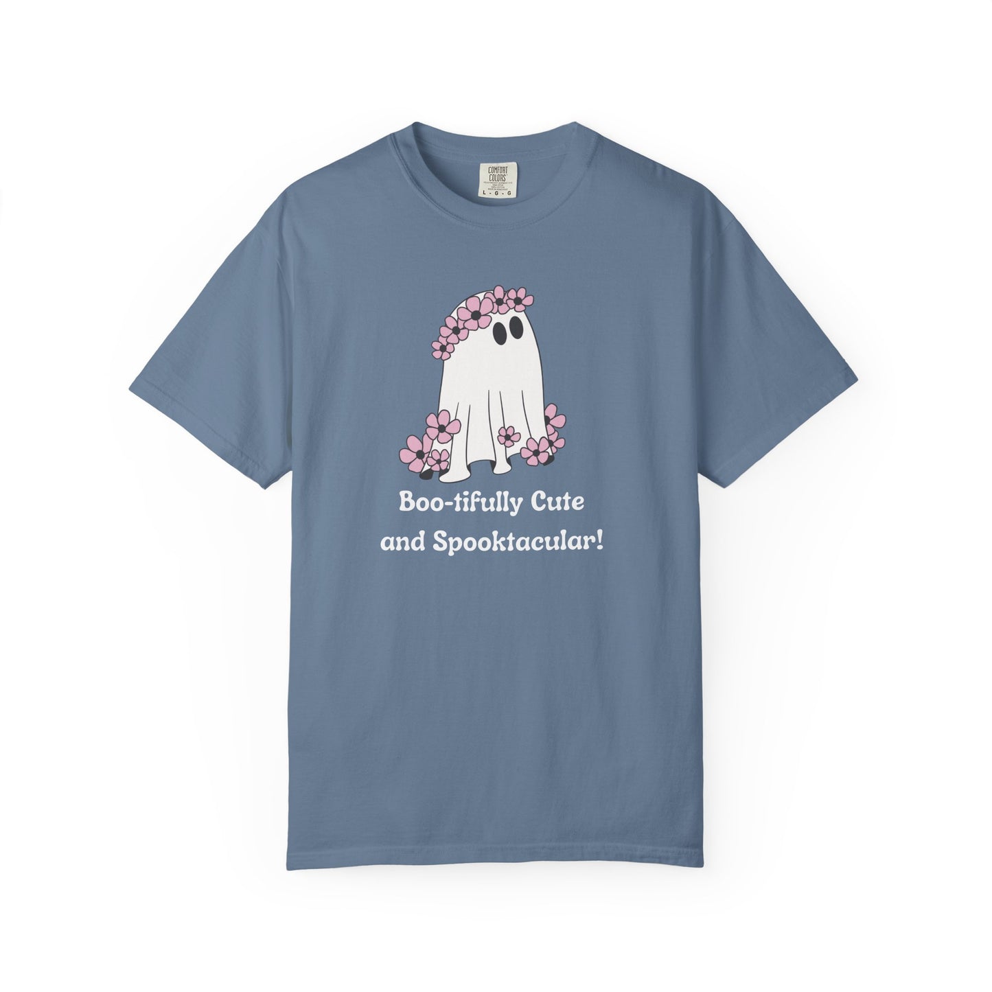 Boo-tiful Ghost Tee – Floral Charm Meets Halloween Fun!