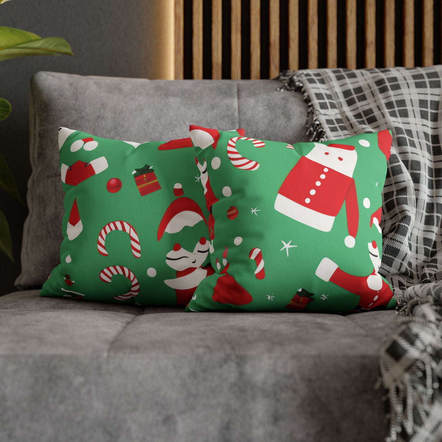 Elegant Christmas Faux Suede Decorative Pillow Cover with Concealed Zipper