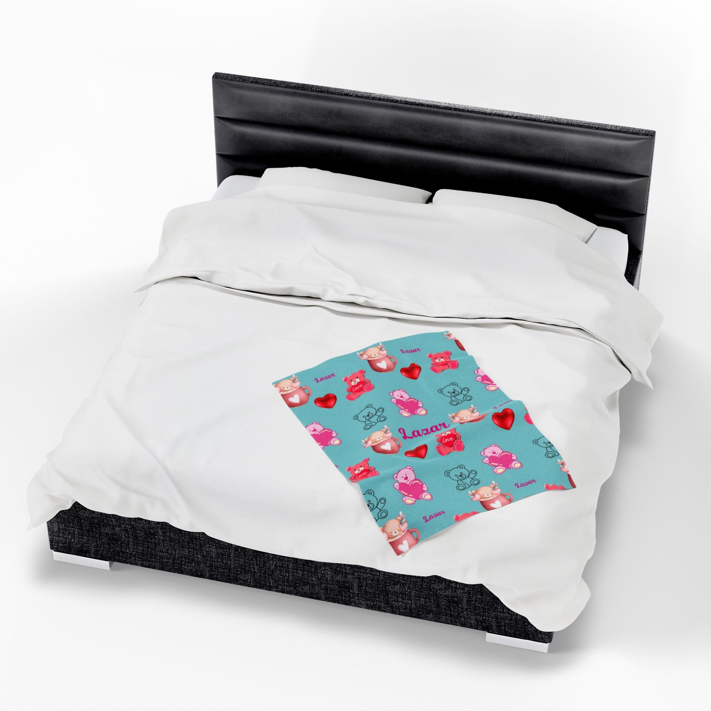 Personalized Teddy Bear Plush Blanket for Toddlers - Cute and Cozy Baby Shower Gift