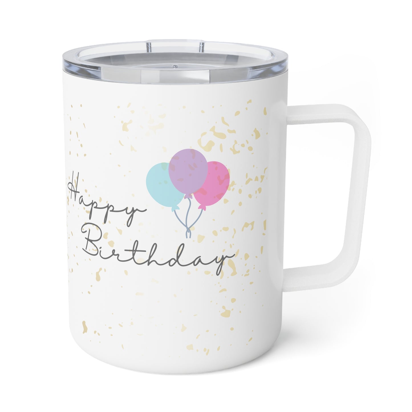 10oz, Happy Birthday Printed Insulated Coffee Mugs