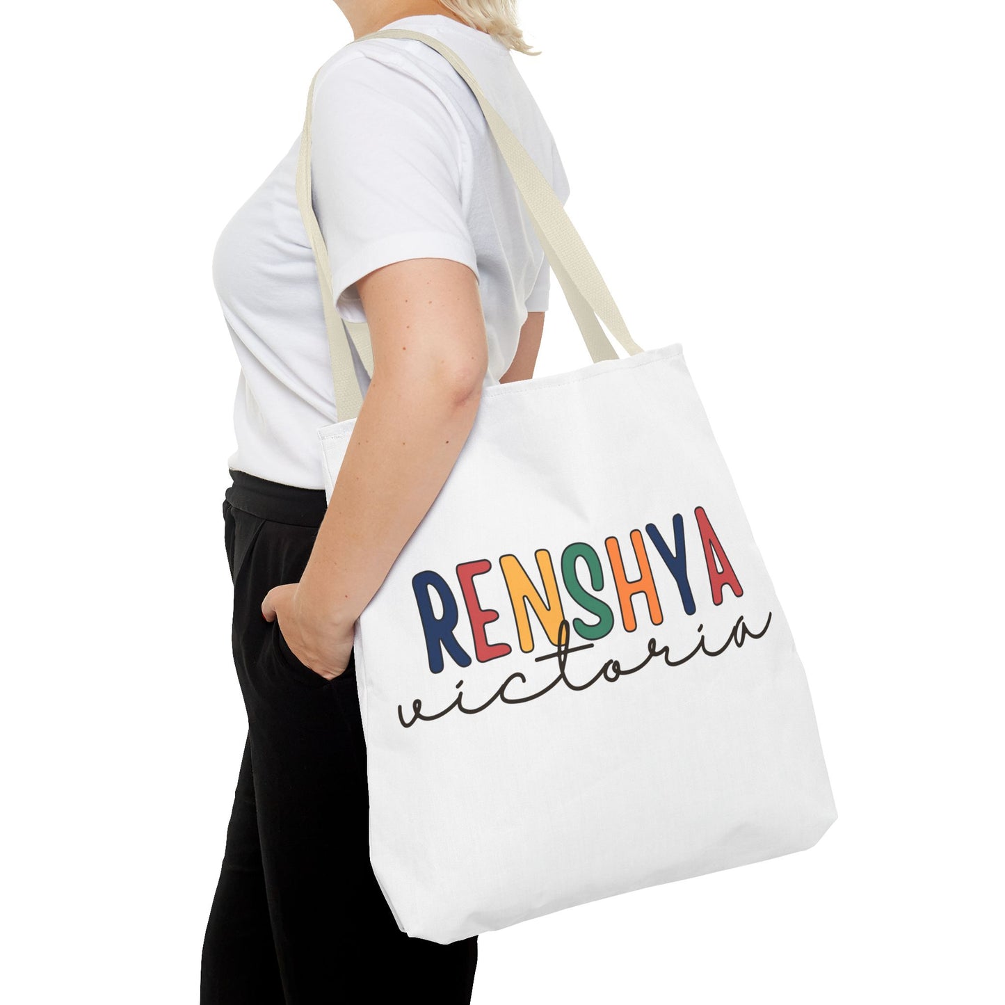 Personalized Name Tote Bag – Colorful Custom Design with Script Font