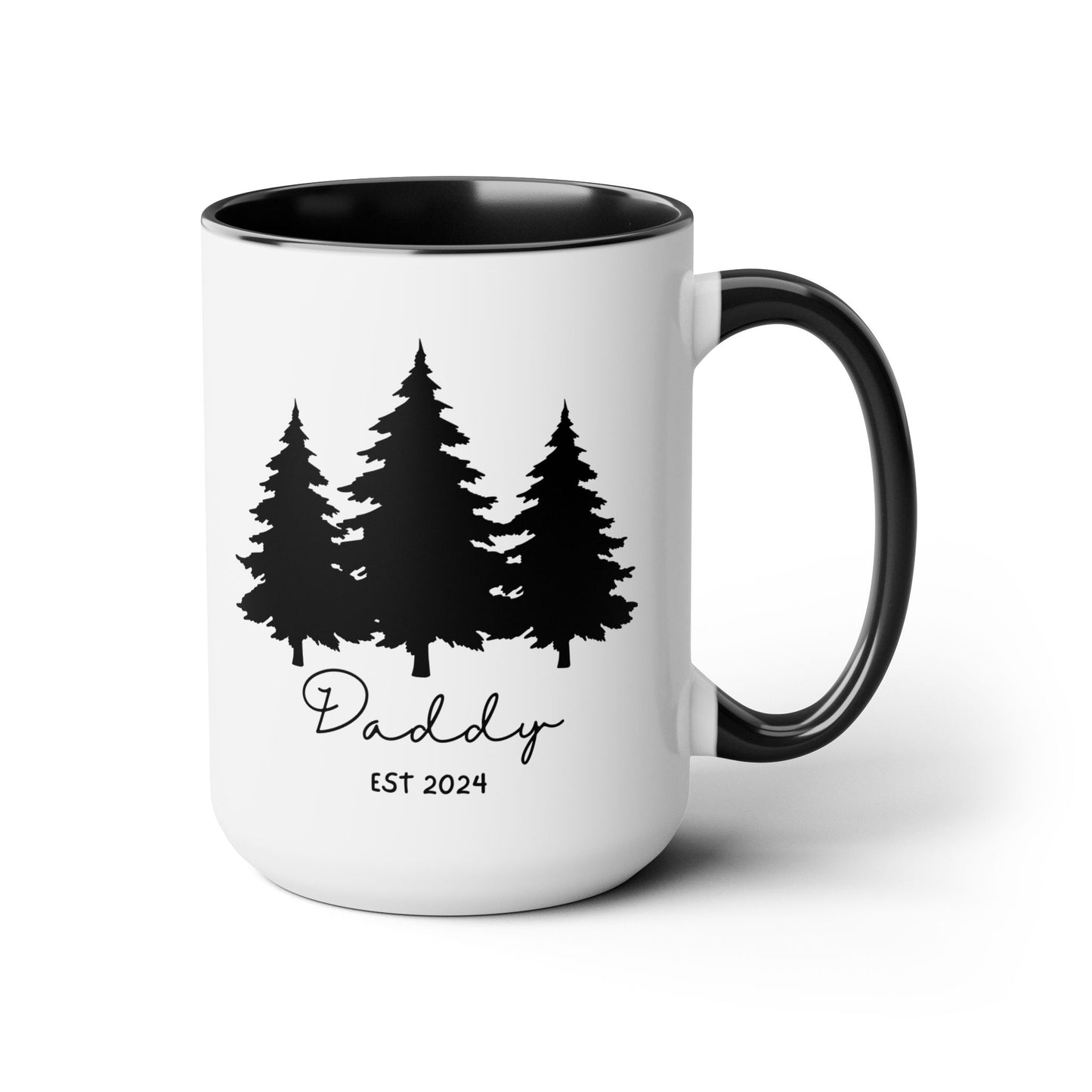 Daddy EST. 2024 Ceramic Coffee Mug – Personalized First-Time Dad Gift, 15oz