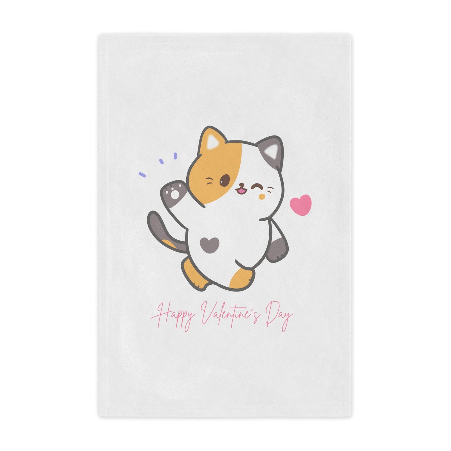 Happy Valentine Day Velveteen Minky Blanket