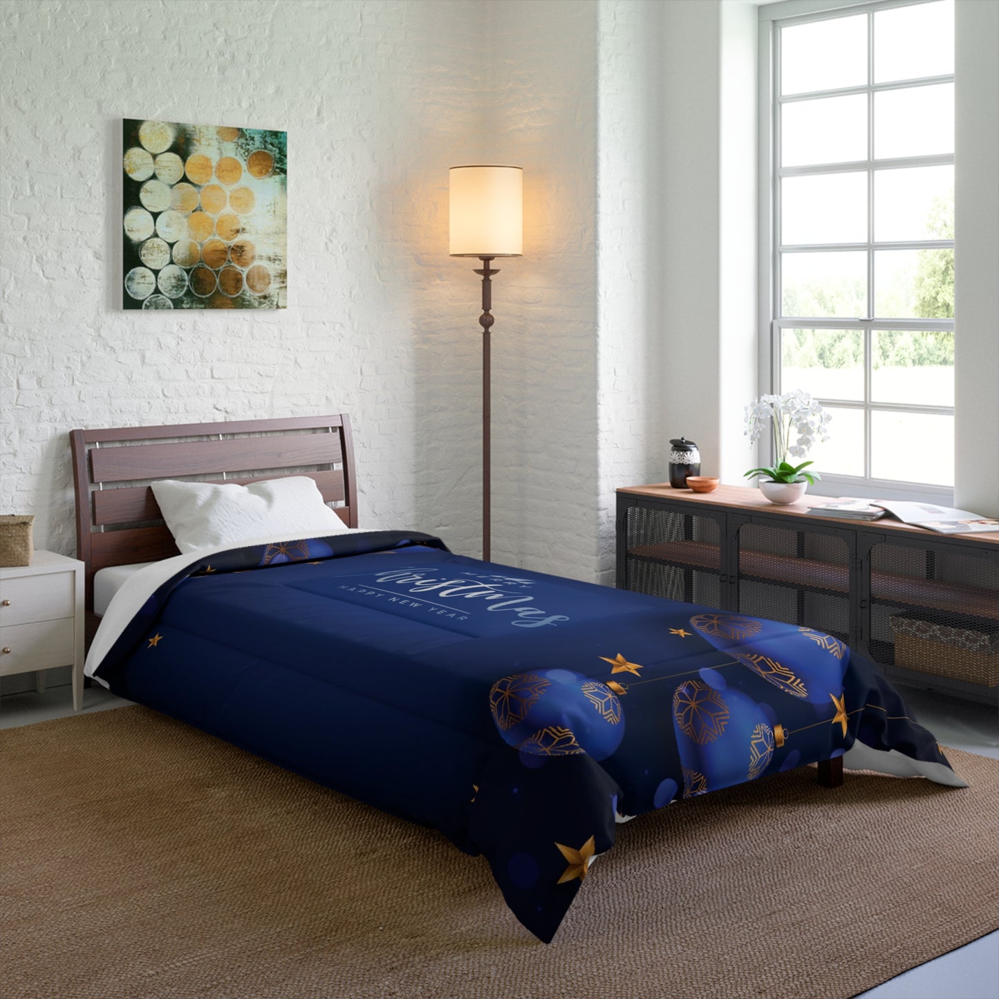 Dark Blue Christmas Comforter