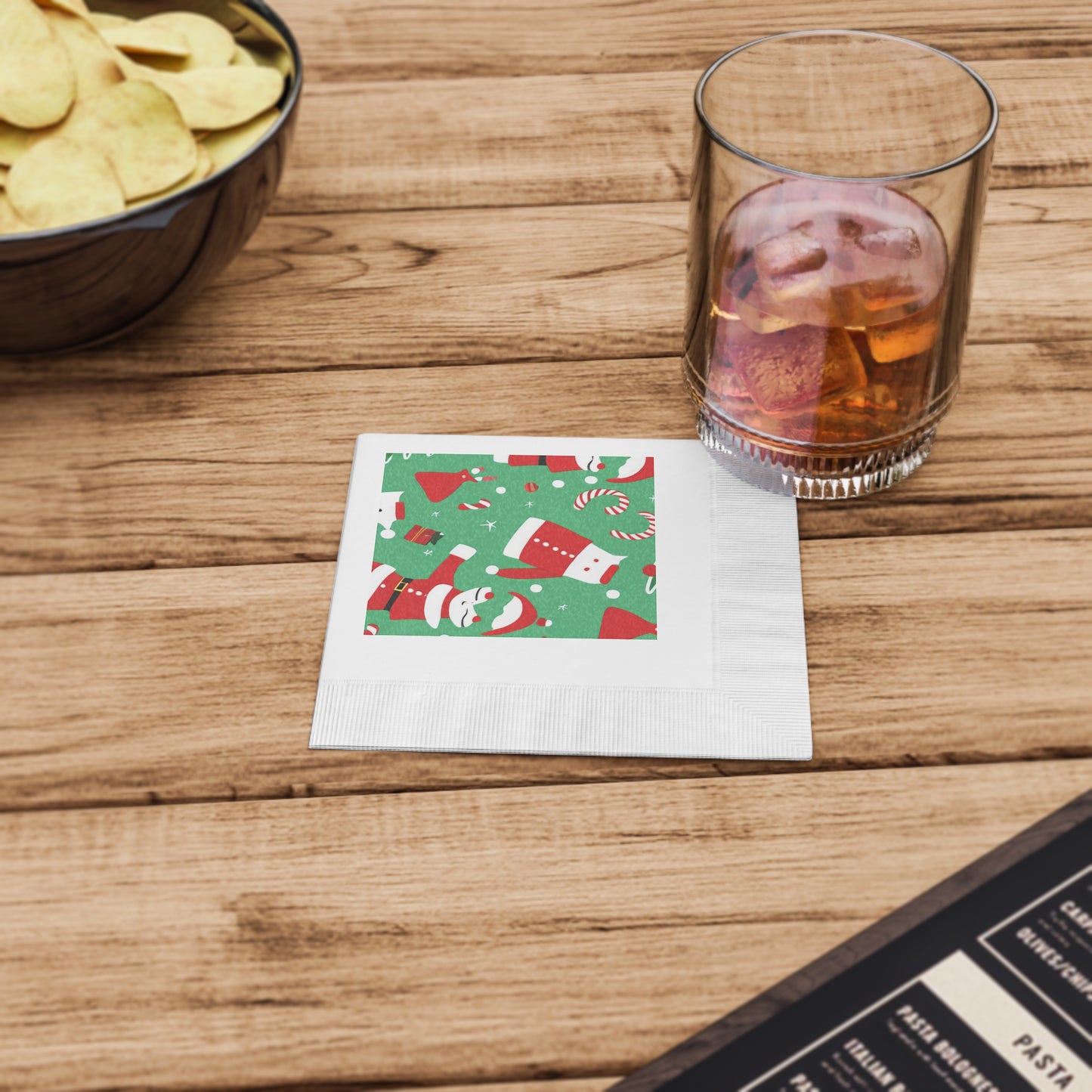 White Christmas Coin-Edged Napkins – Soft, Three-Ply Paper in Two Sizes