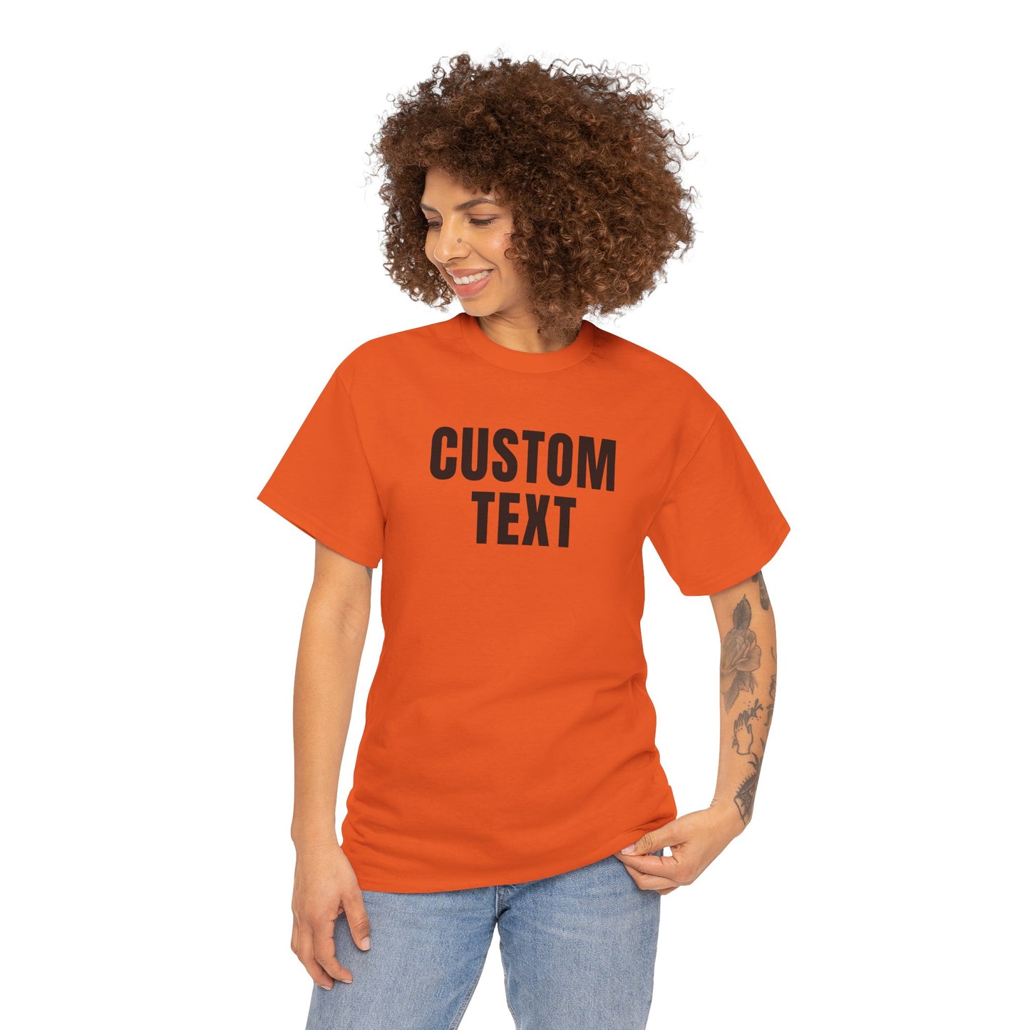 Custom Text T-Shirt – Personalized White Lettering Tee for Men & Women