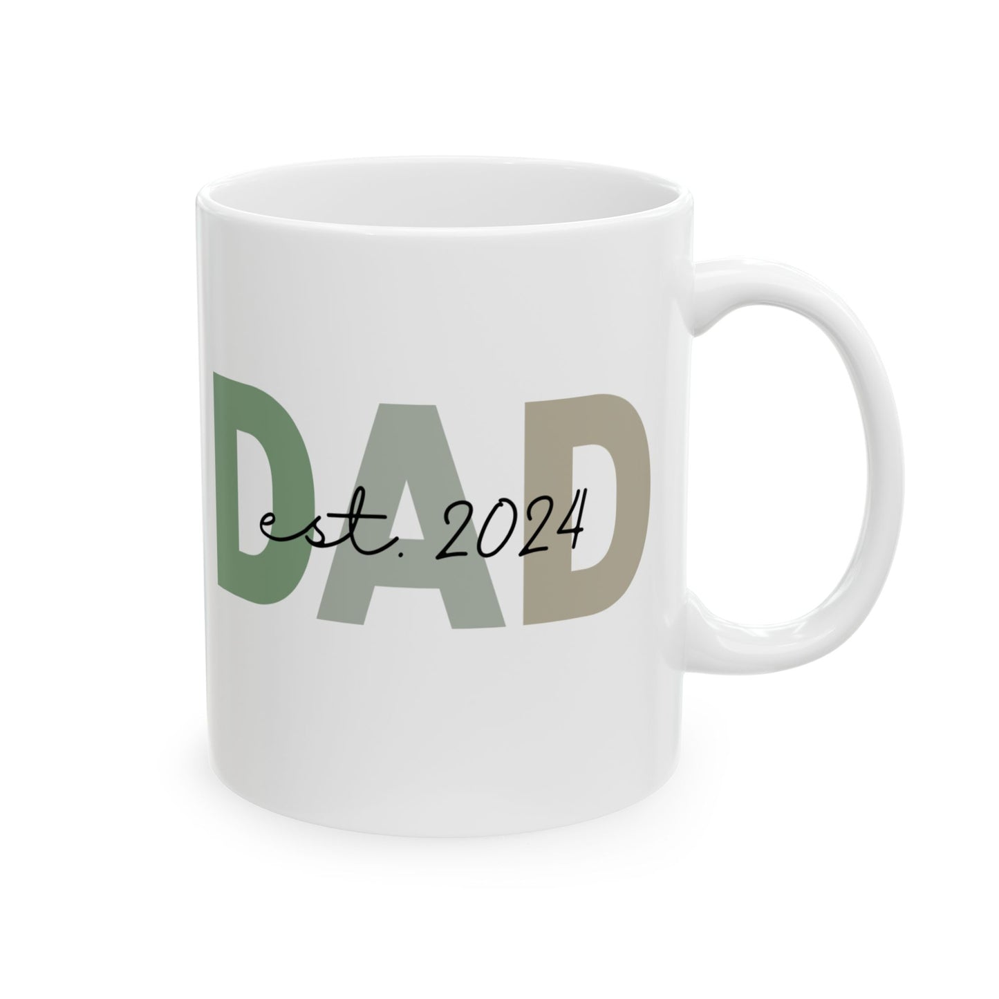 DAD est. Mug – New Dad Coffee Cup, First Father’s Day Gift, 11oz & 15oz
