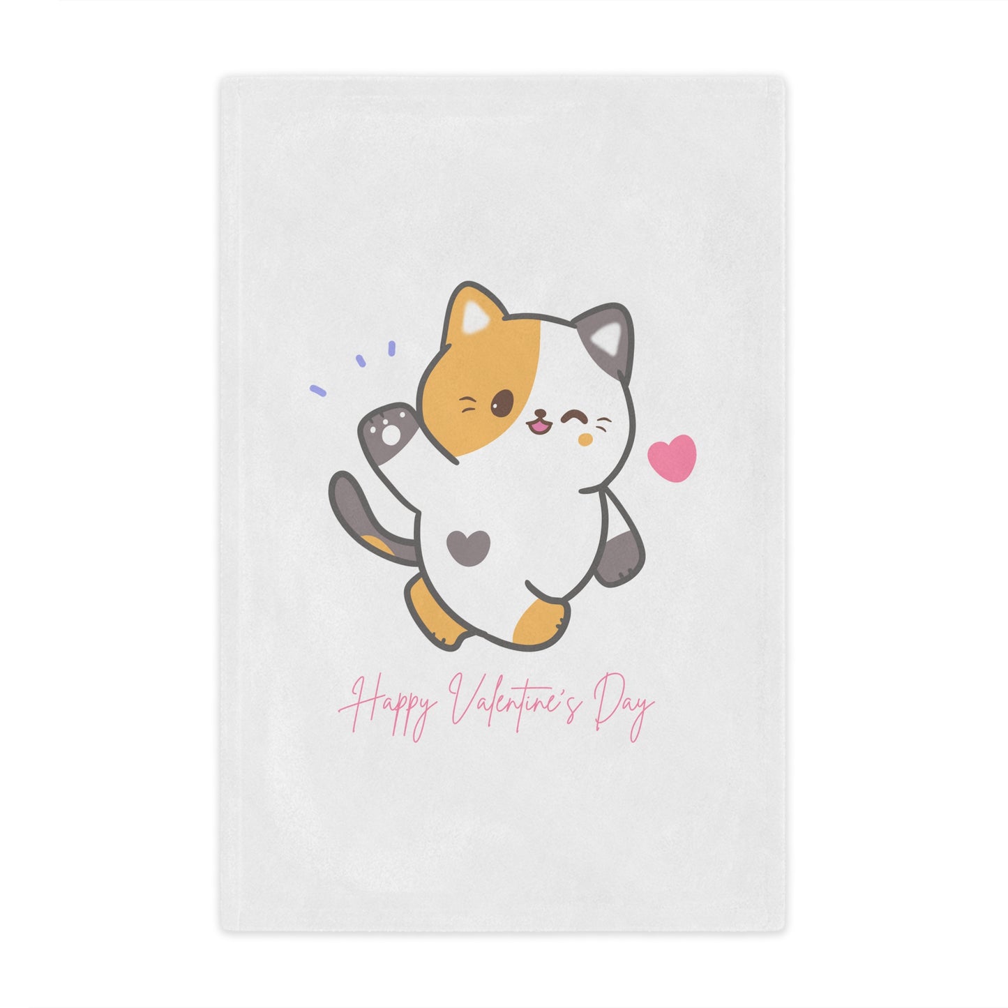 Happy Valentine Day Velveteen Minky Blanket