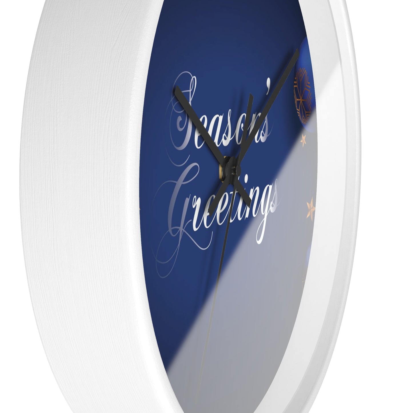 Season's Greetings Wall Clock, Dark Blue